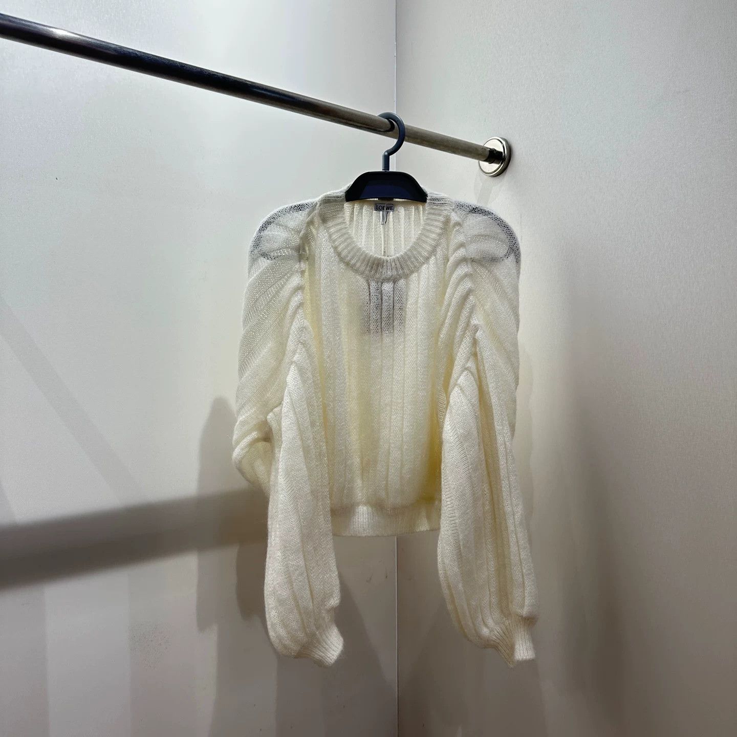 Loewe Loewe Milk White Mohair Lantern Sleeve Sweater Size XS / US 0-2 / IT 36-38 - 1 Thumbnail