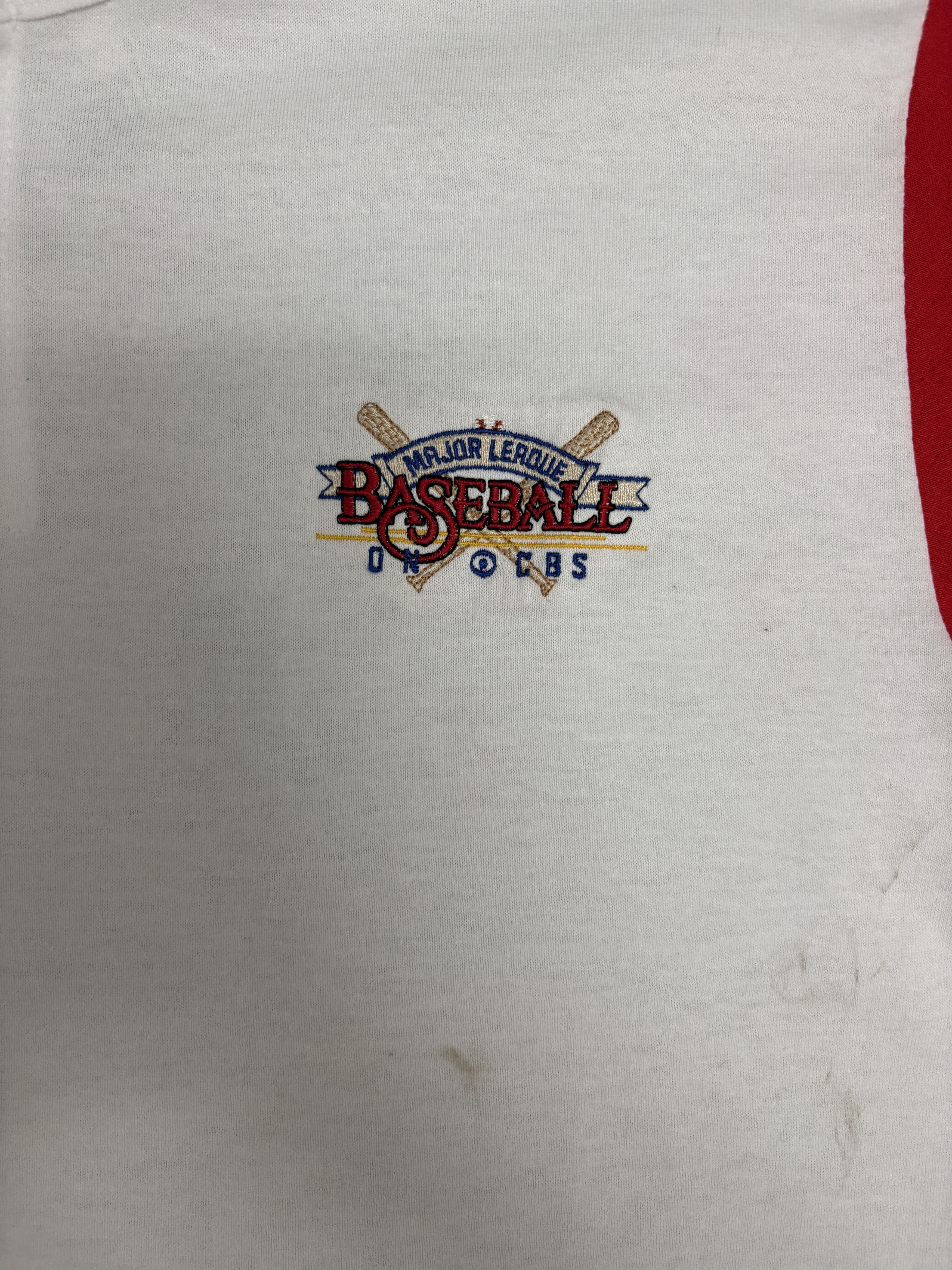 Vintage Major League Baseball on CBS Embroidered Vintage 3/4 Sleeve Size US XL / EU 56 / 4 - 2 Thumbnail