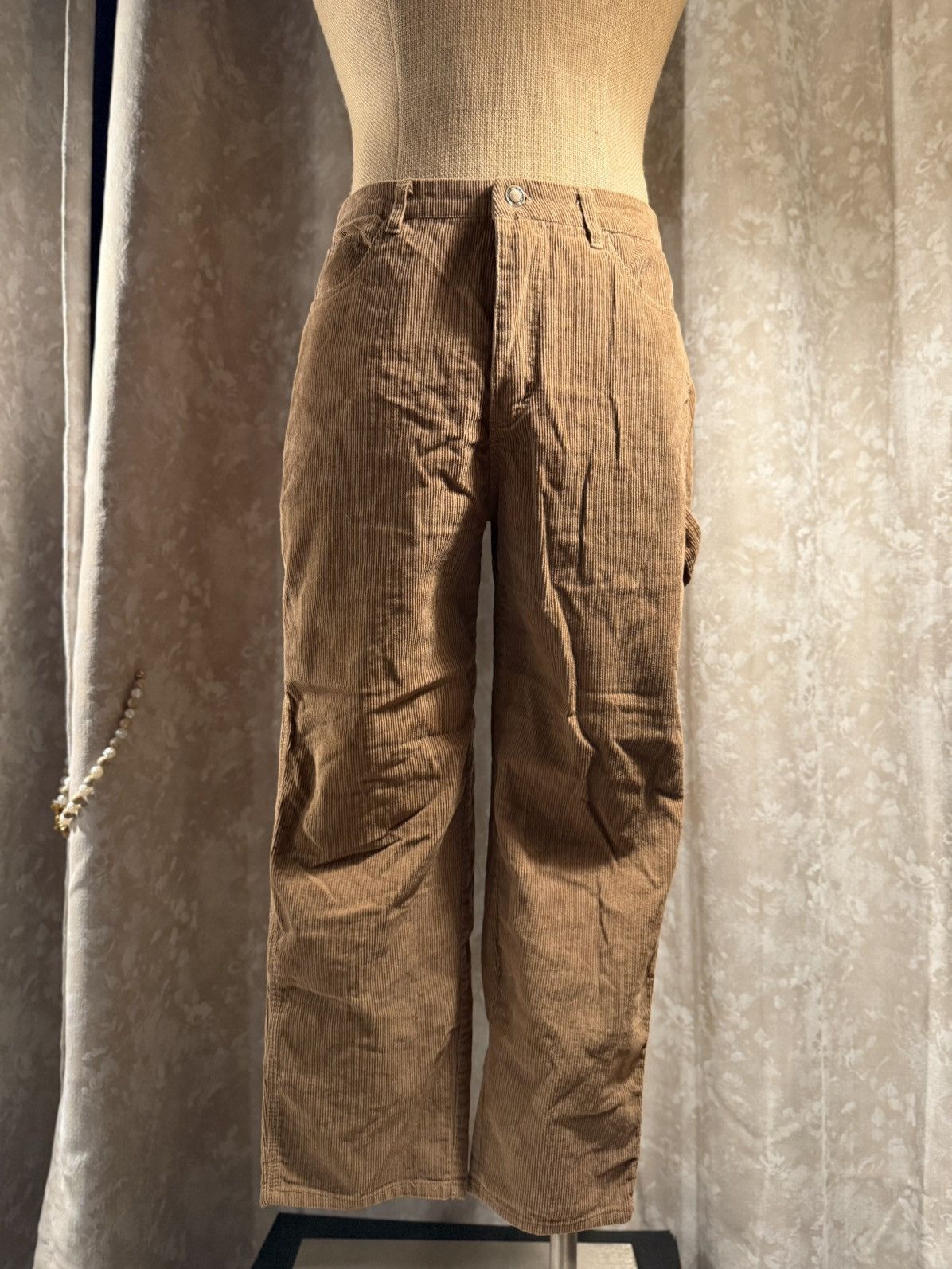 Other Vintage-Inspired Brown Corduroy Utility Pants – Relaxed Fit Size 29" - 2 Thumbnail