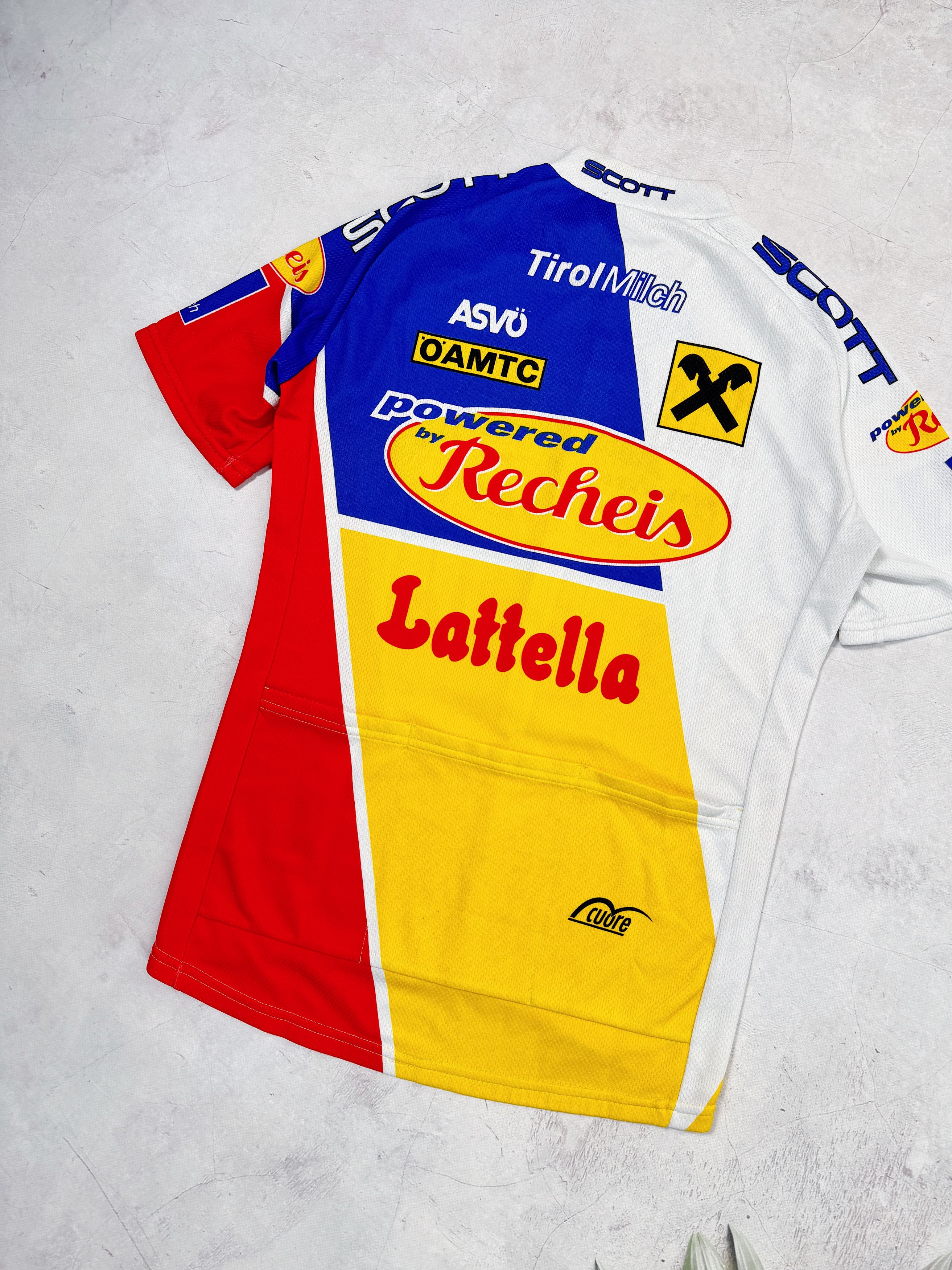 Vintage Scott Lattella Recheis Cycling Jersey ASVO Raiffeisen Size US M / EU 48-50 / 2 - 8 Thumbnail