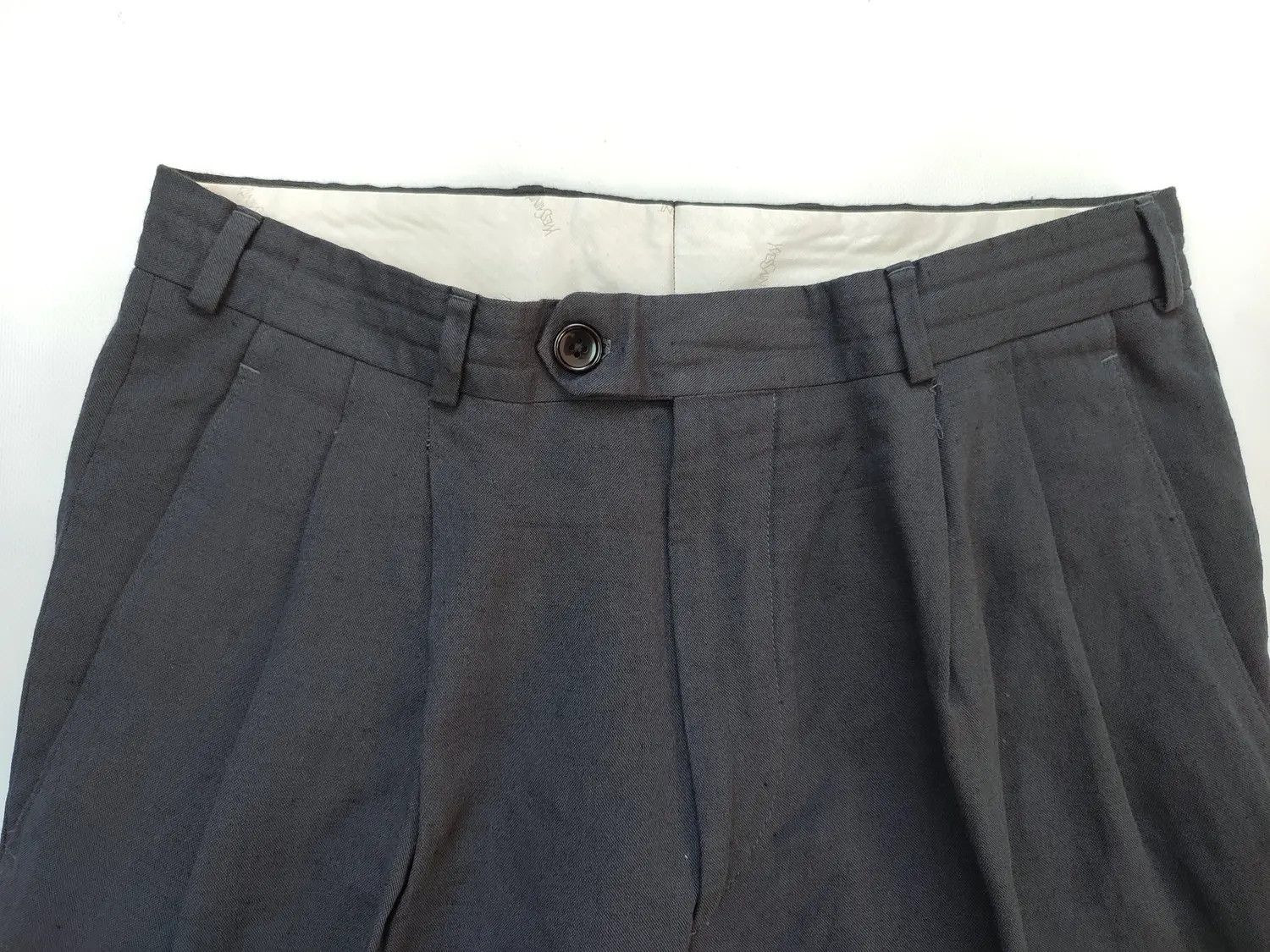 Vintage YSL Pour Homme Grey Flax Trousers Pants Size US 32 / EU 48 - 3 Thumbnail