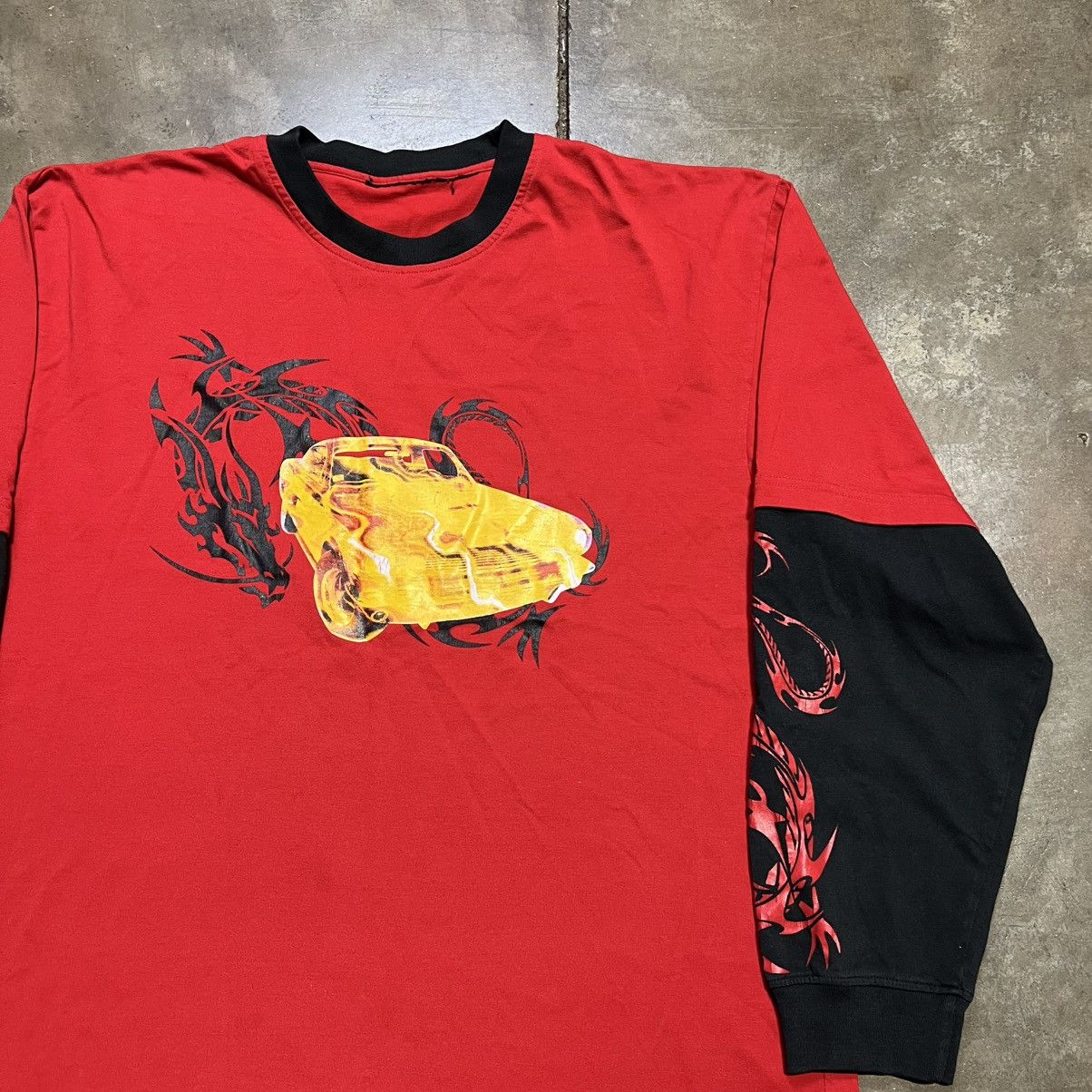 Vintage Vintage Tribal Car Double Sleeve Flame Graphic T shirt Y2K Size US M / EU 48-50 / 2 - 3 Thumbnail