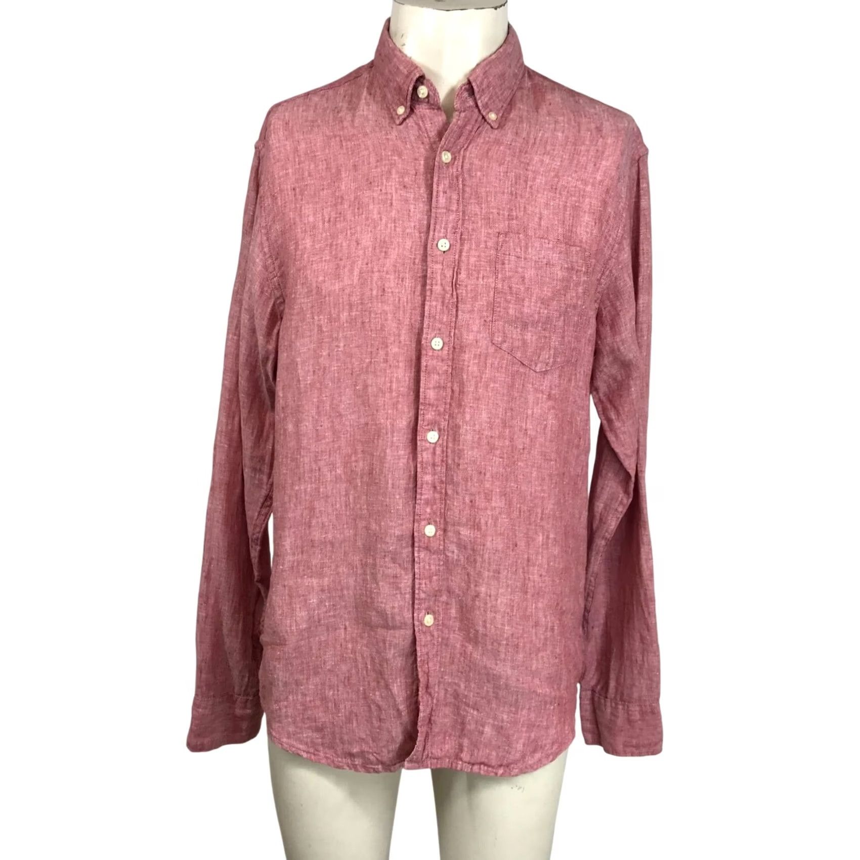 J.Crew J.CREW Mens M Pink Long Sleeve Button-Up Shirt with Pocket Size US M / EU 48-50 / 2 - 2 Thumbnail