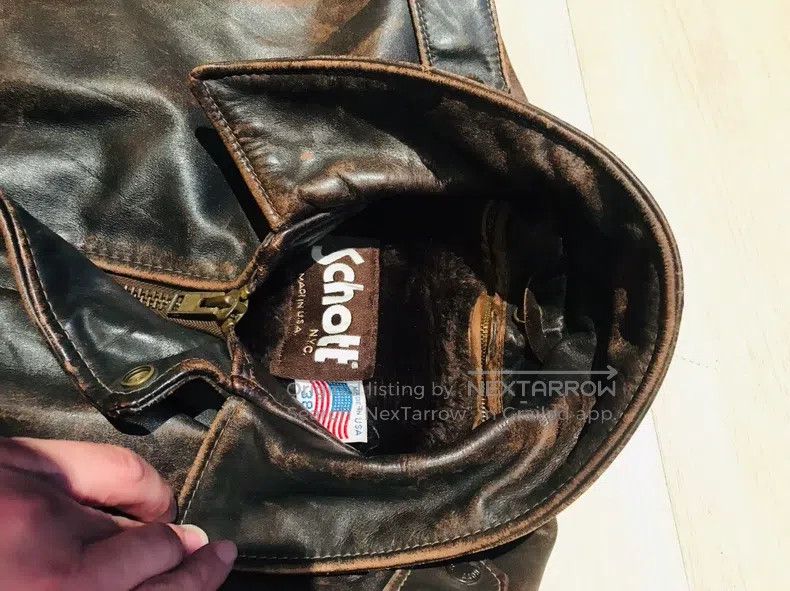 Schott Schott Leather jacket retro classic A2 Size US L / EU 52-54 / 3 - 3 Thumbnail