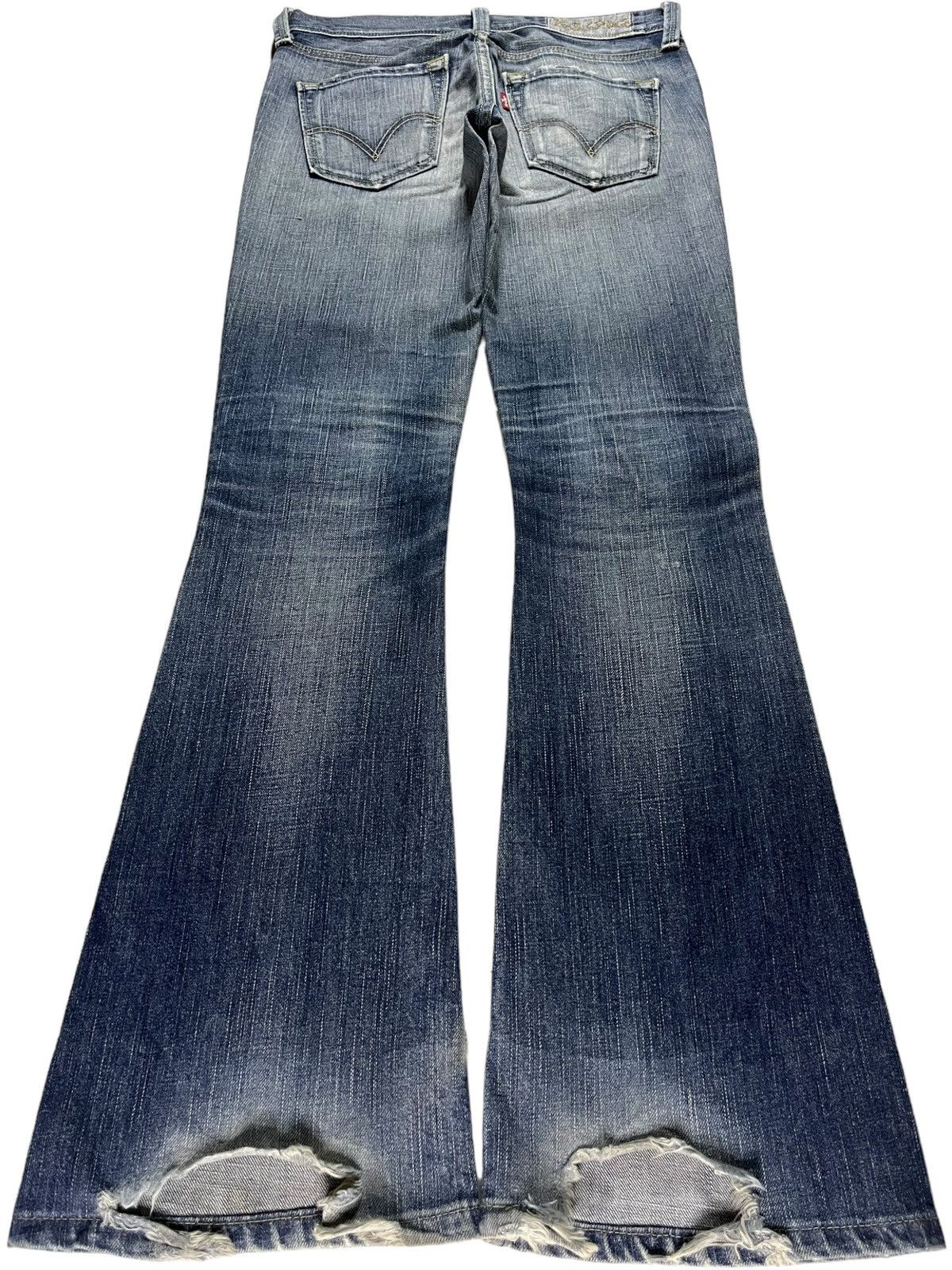 Vintage 90s Levis Star Faded Wash Distressed Flare Jeans