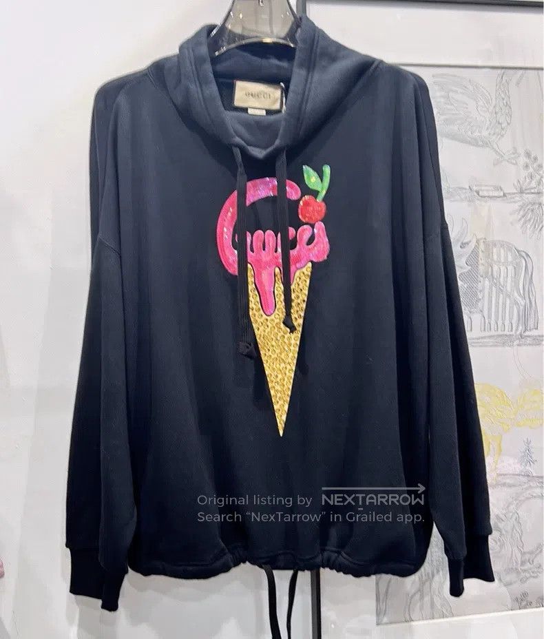 Gucci SS23 Ice Cream Crystal Hooded Sweatshirt
