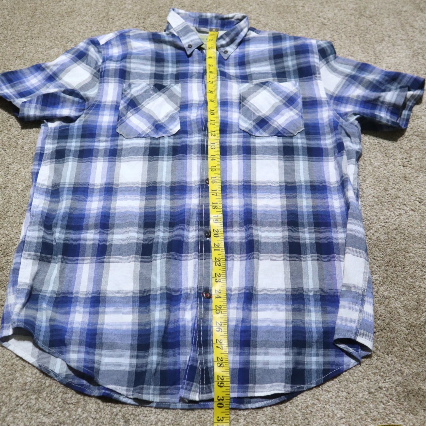 Vintage Rustic Ridge Shirt Dark Blue Plaid Long Sleeve Button-Up Collared Adult Men L Blue Mens Size US L / EU 52-54 / 3 - 6 Thumbnail