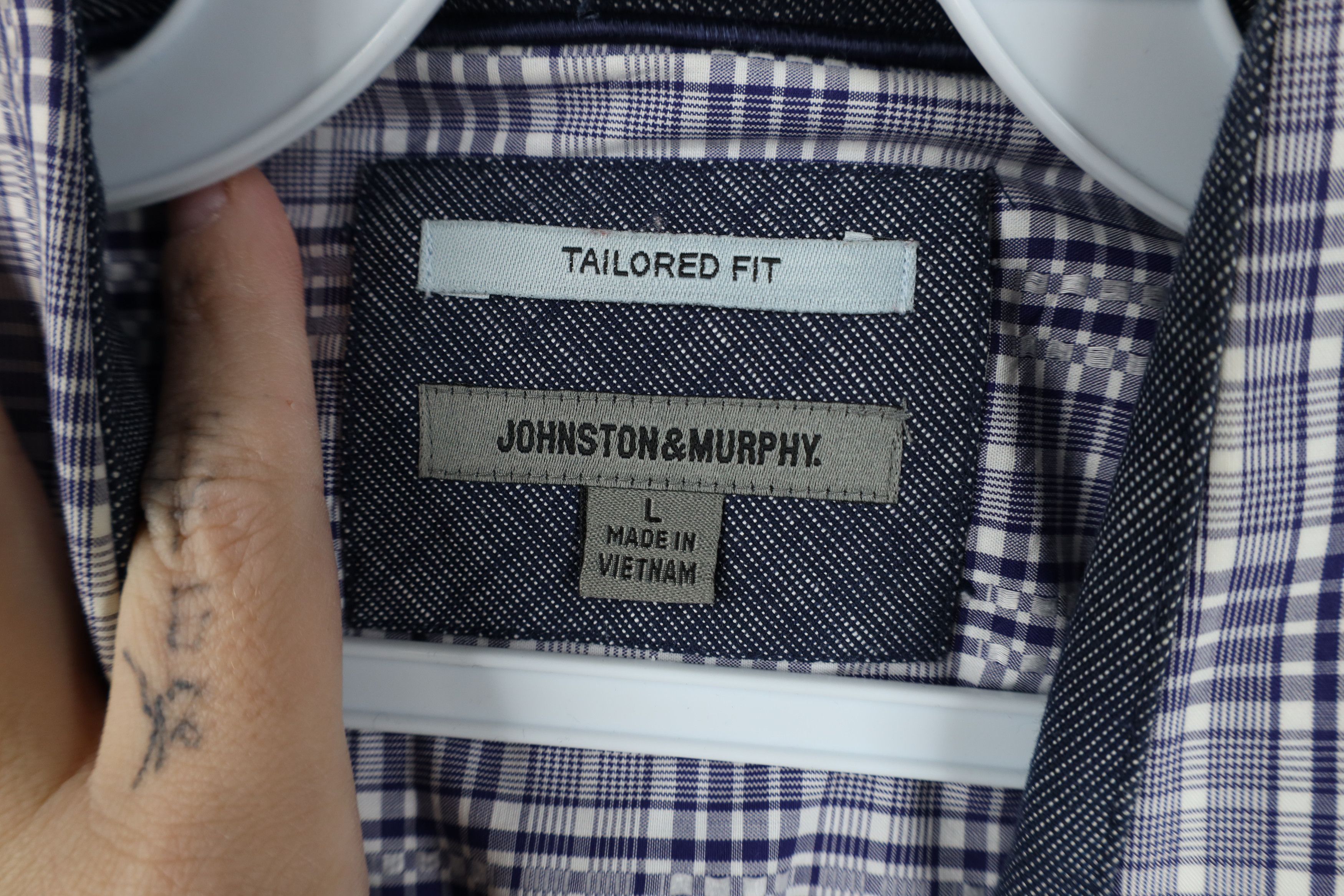 Johnston & Murphy Johnston & Murphy Fit Checkered Knit Collared Button Shirt Size US L / EU 52-54 / 3 - 10 Thumbnail