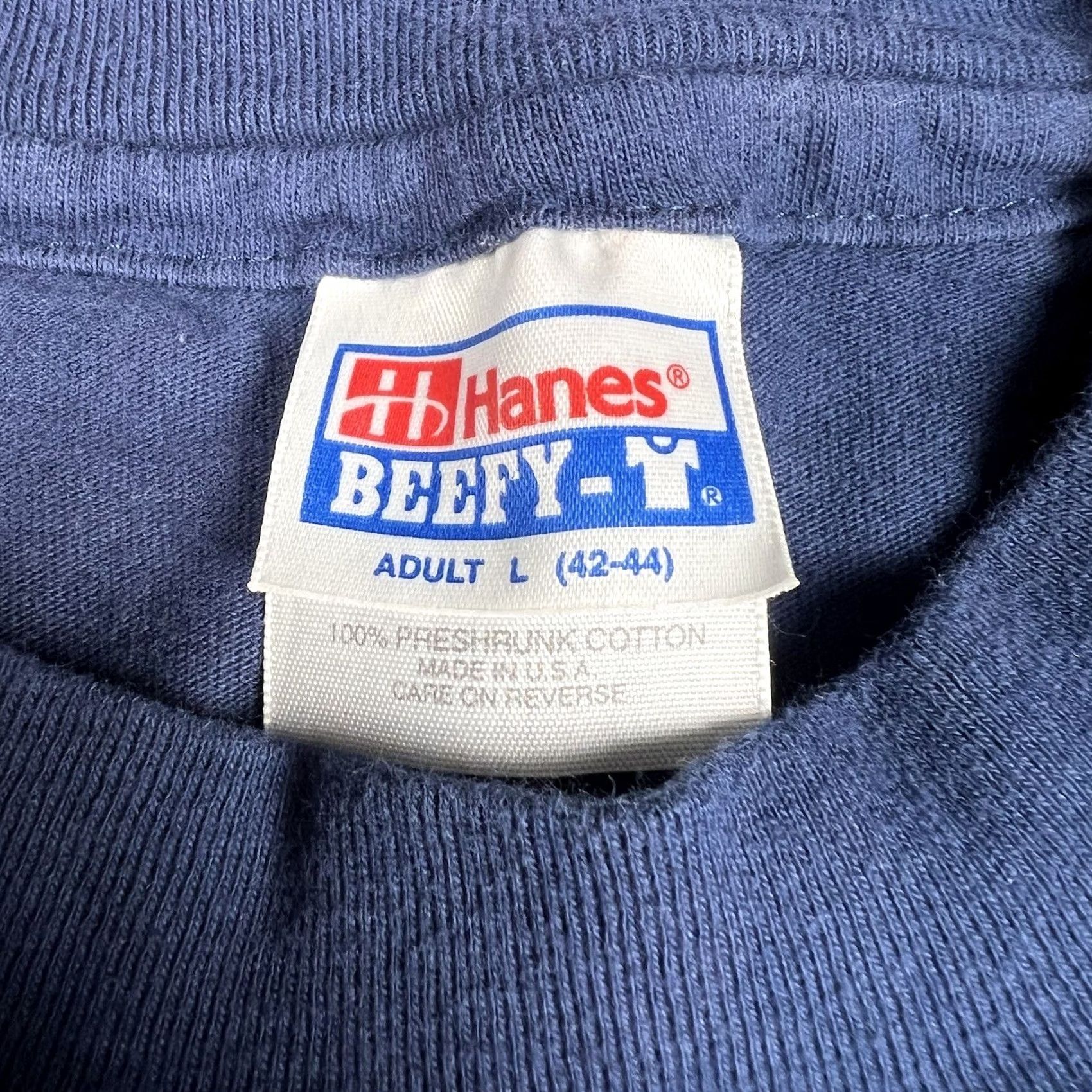 Hanes VINTAGE Hanes USA Patriotic Shirt Large Blue White Red Short Sleeve Crew Neck Cotton Embroidered Graphic Tee Size US L / EU 52-54 / 3 - 2 Thumbnail
