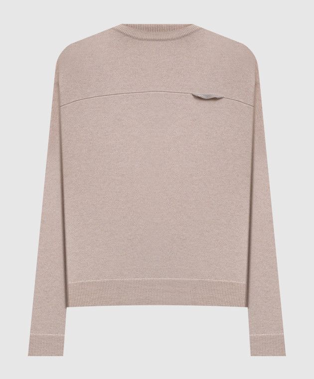 Brunello Cucinelli o1y0725 Cashmere Blend Sweater in Beige Size M / US 6-8 / IT 42-44 - 1 Thumbnail