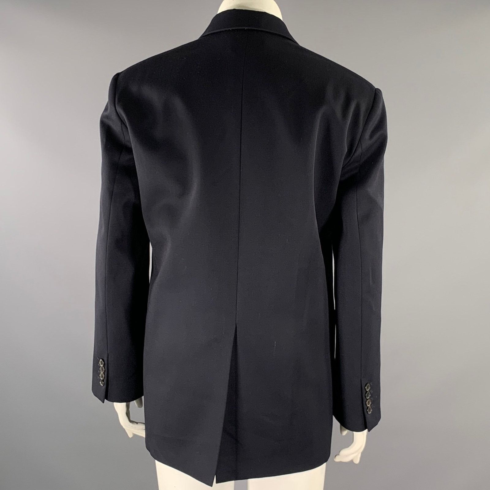 Nili Lotan NILI LOTAN Size L Navy Wool Notch Lapel Jacket Size L / US 10 / IT 46 - 3 Thumbnail