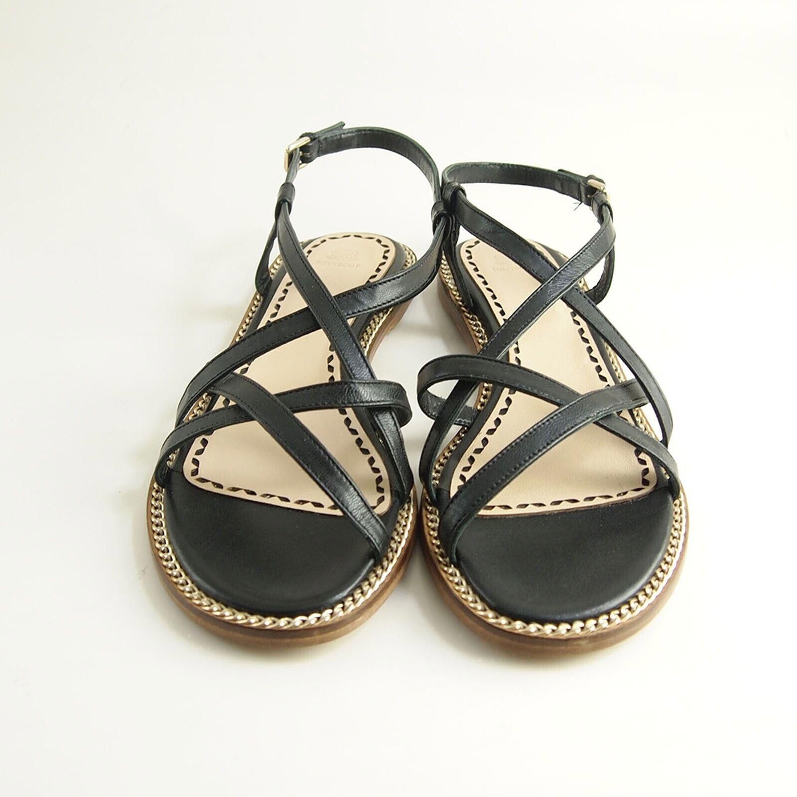 Designer Navyboot Strappy Sandals Black Leather Womens US 10 EU 40 Size US 10 / IT 40 - 1 Thumbnail