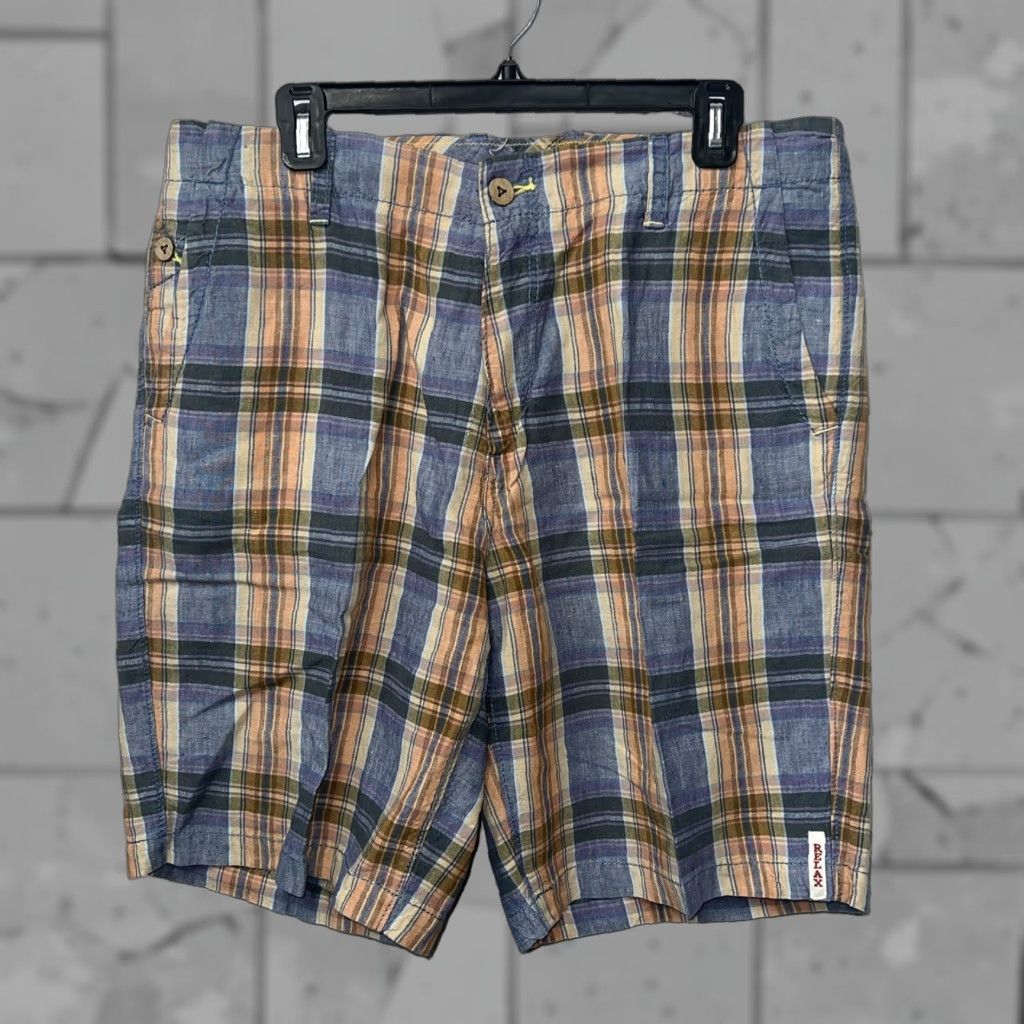 Tommy Bahama TOMMY BAHAMA Relaxed Fit Plaid Linen Shorts Mens Size 34 Multicolor Size US 34 / EU 50 - 1 Thumbnail