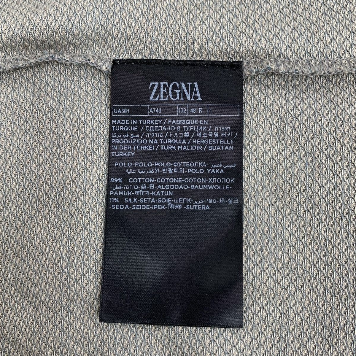 Z Zegna Zegna Greyish Green Collared Short Sleeve Polo Shirt K26WX Size US M / EU 48-50 / 2 - 9 Thumbnail