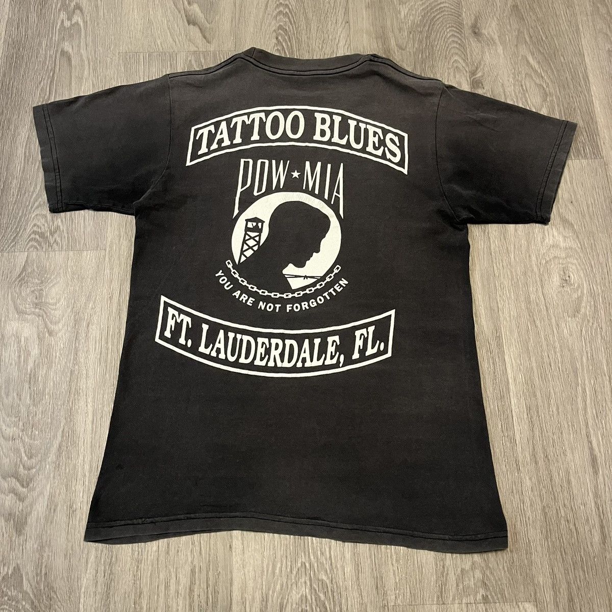 Vintage Vintage 90s Tattoo Blues POW-MIA Ft Lauderdale FL T shirt S Size US S / EU 44-46 / 1 - 1 Thumbnail