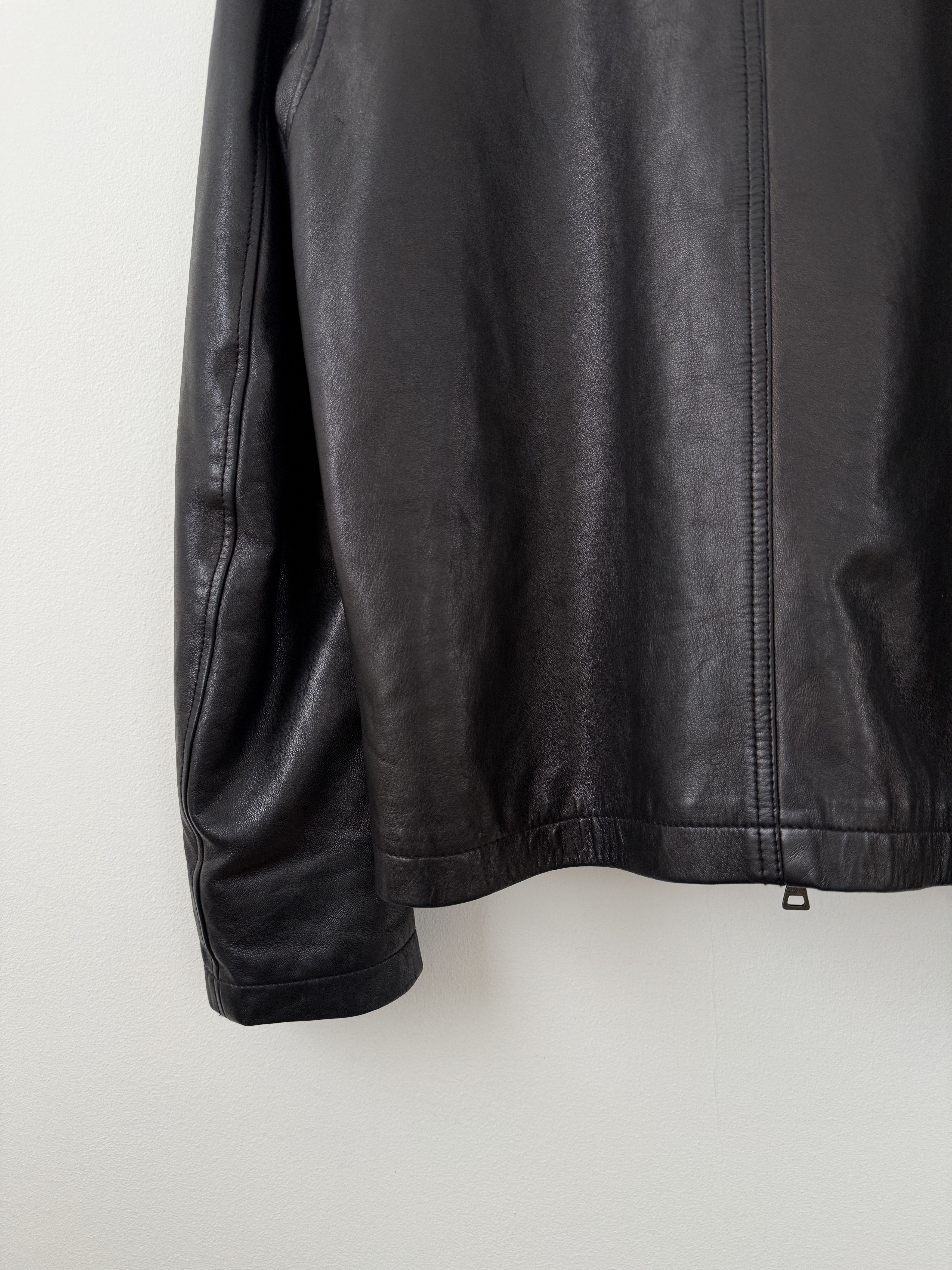 Prada 2000s Leather Moto Jacket Size US L / EU 52-54 / 3 - 12 Thumbnail