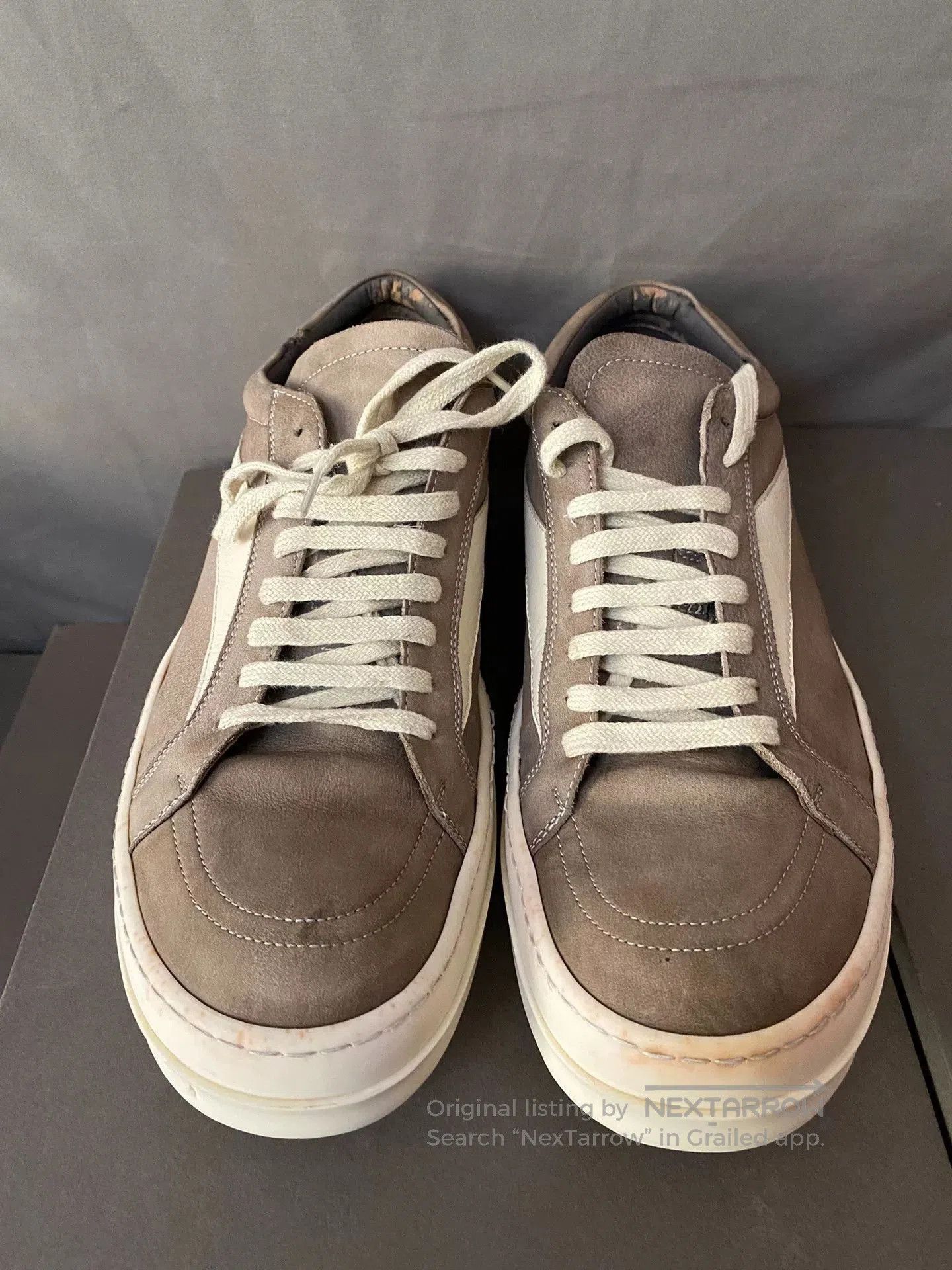 Rick Owens Rick Owens Brown Leather Low-Top Sneakers. Size US 11 / EU 44 - 2 Thumbnail