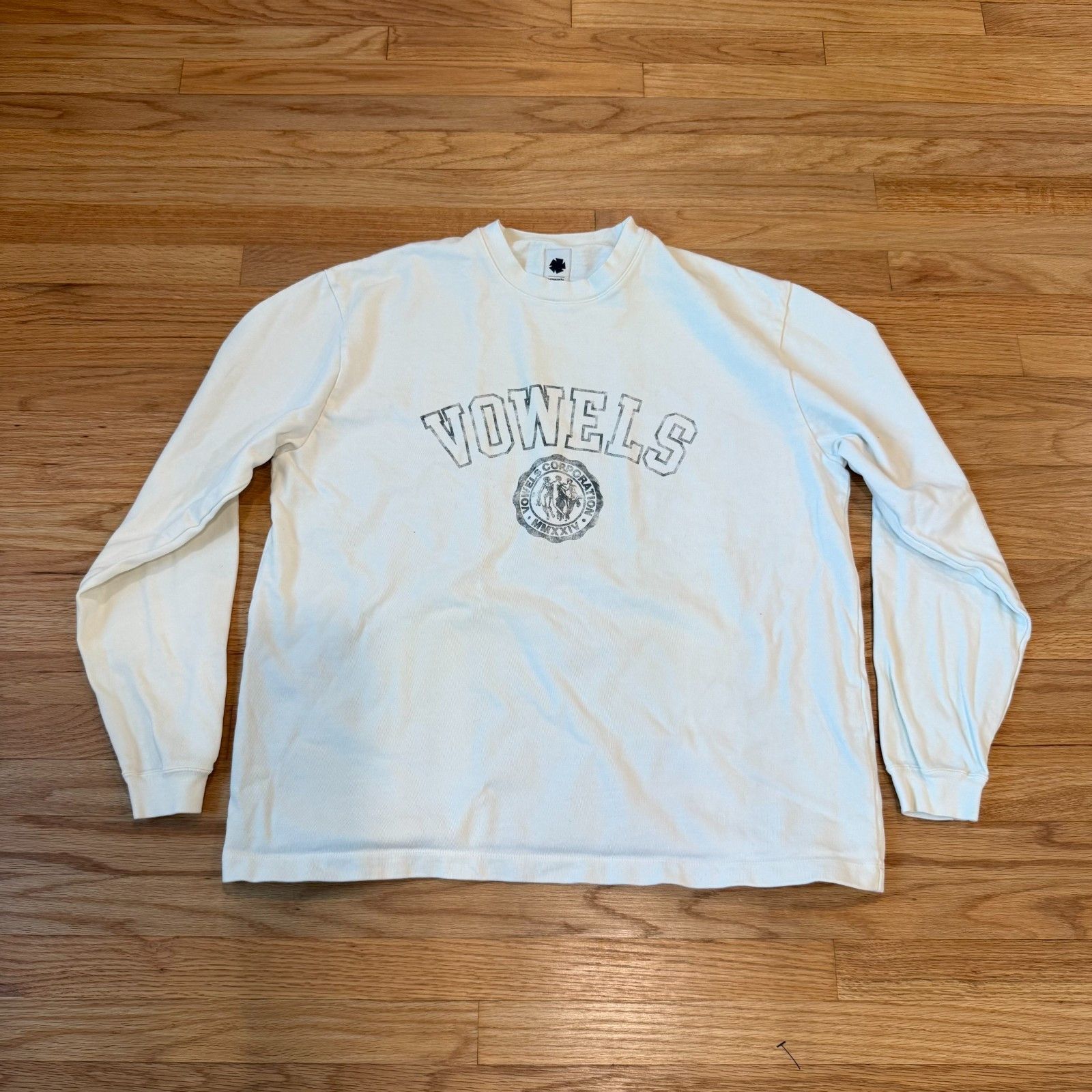 Auralee Vowels Japan Faded Collegiate Heavyweight Longsleeve Tee Size US L / EU 52-54 / 3 - 3 Thumbnail