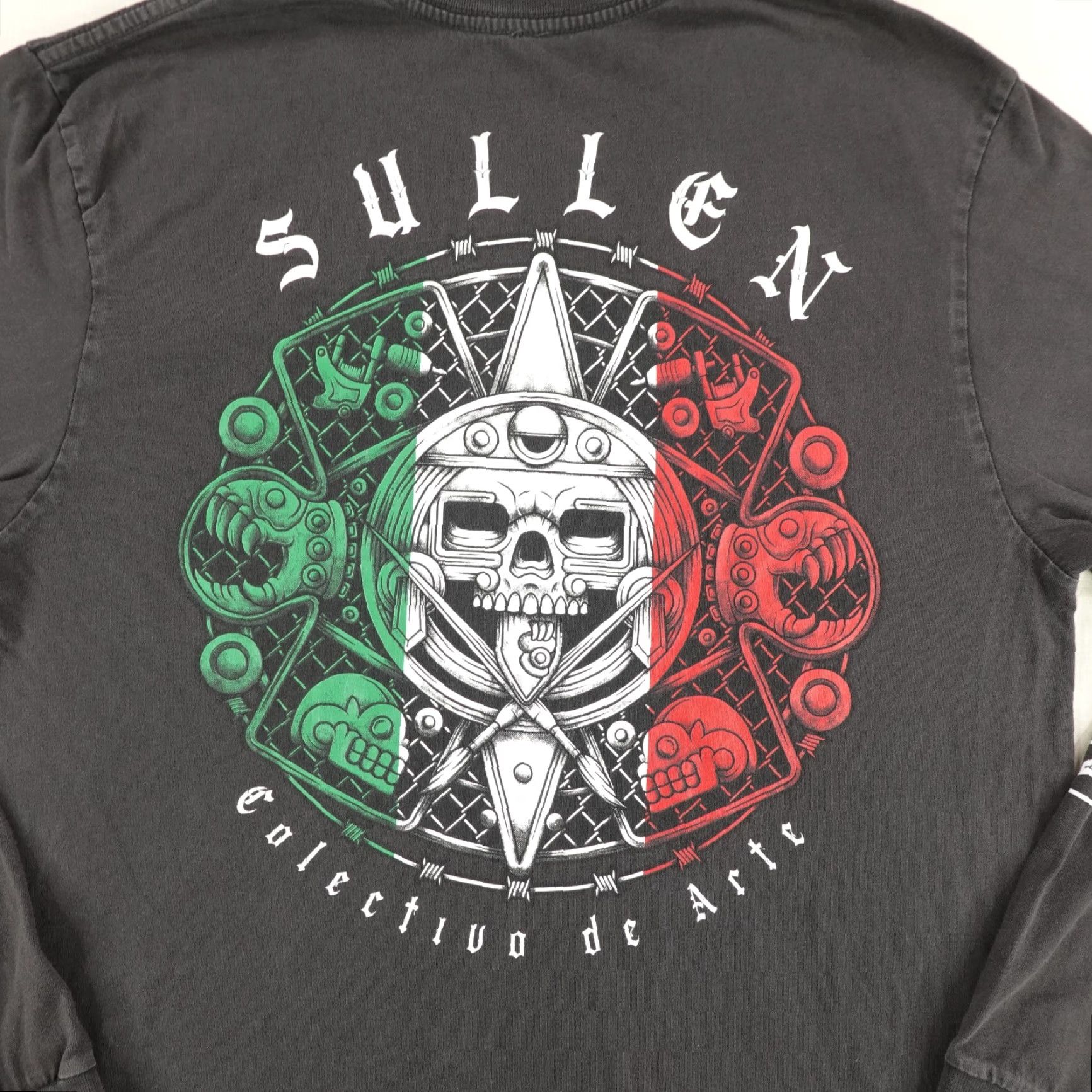 Vintage VINTAGE Sullen Shirt Graphic Print Long Sleeve Crew Neck Mens Large Gray Skull Tattoo Art Size US L / EU 52-54 / 3 - 6 Thumbnail