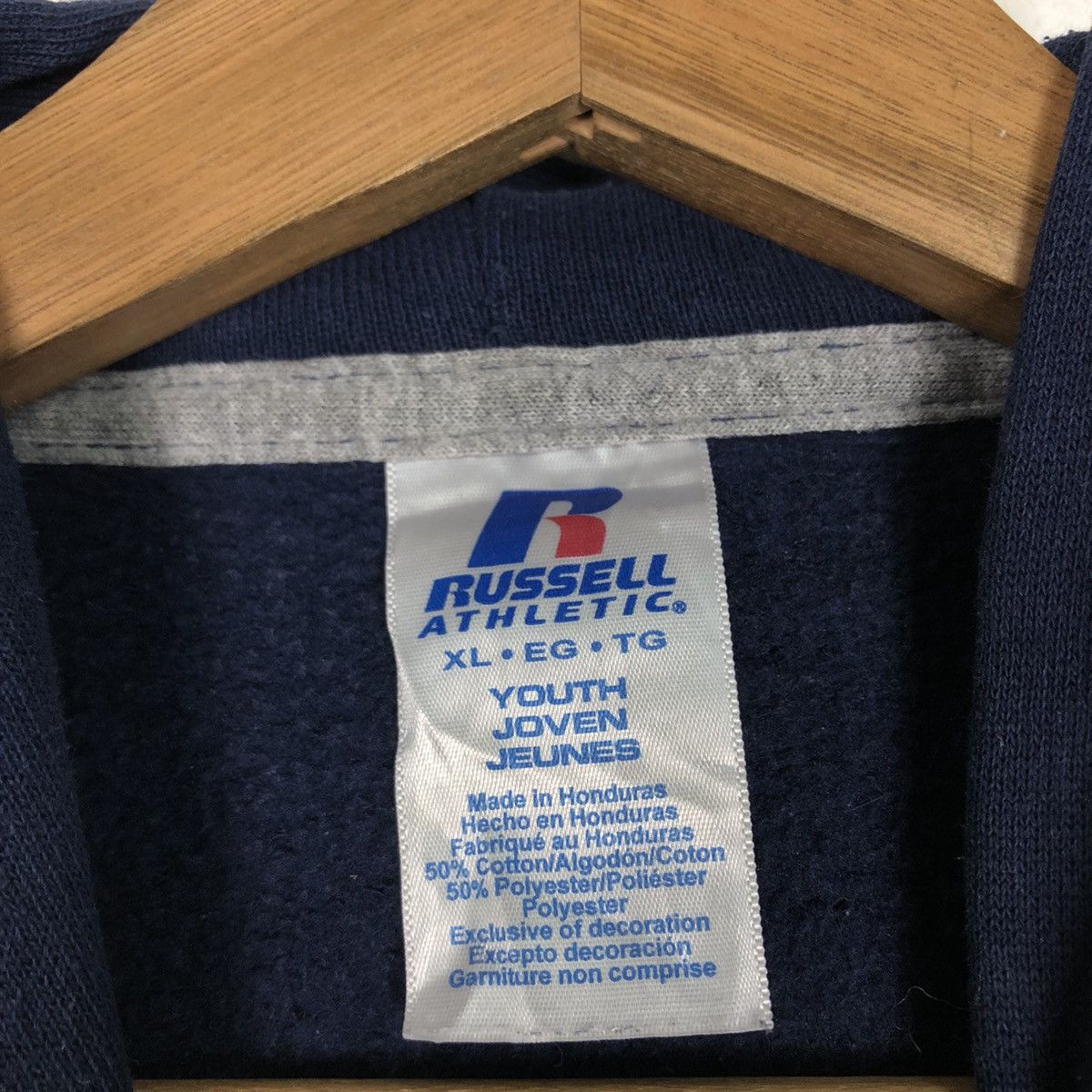 Russell Athletic × Vintage 📌Vintage Hoodie Pull Over Russell Athletic Big Logo Design Size US XL / EU 56 / 4 - 18 Thumbnail