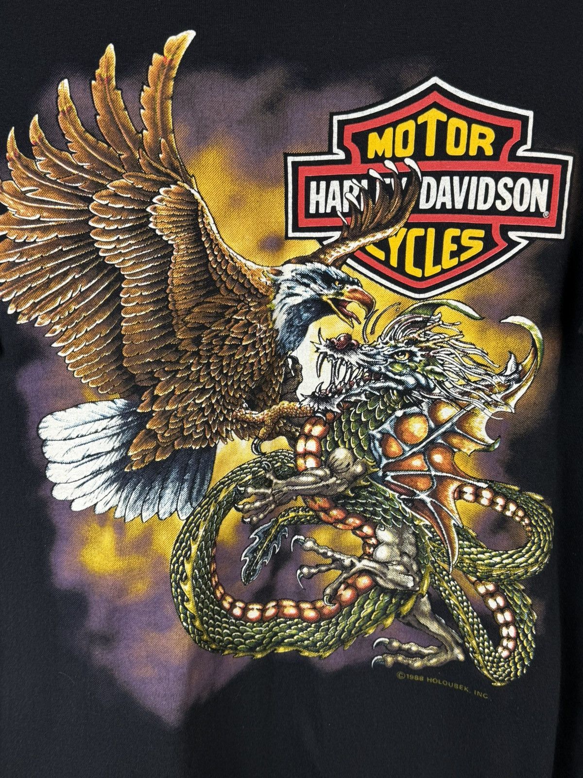 Harley Davidson 80s Harley Davidson 1988 Eagle Dragon Holoubek Florida Tee L Size US L / EU 52-54 / 3 - 2 Thumbnail