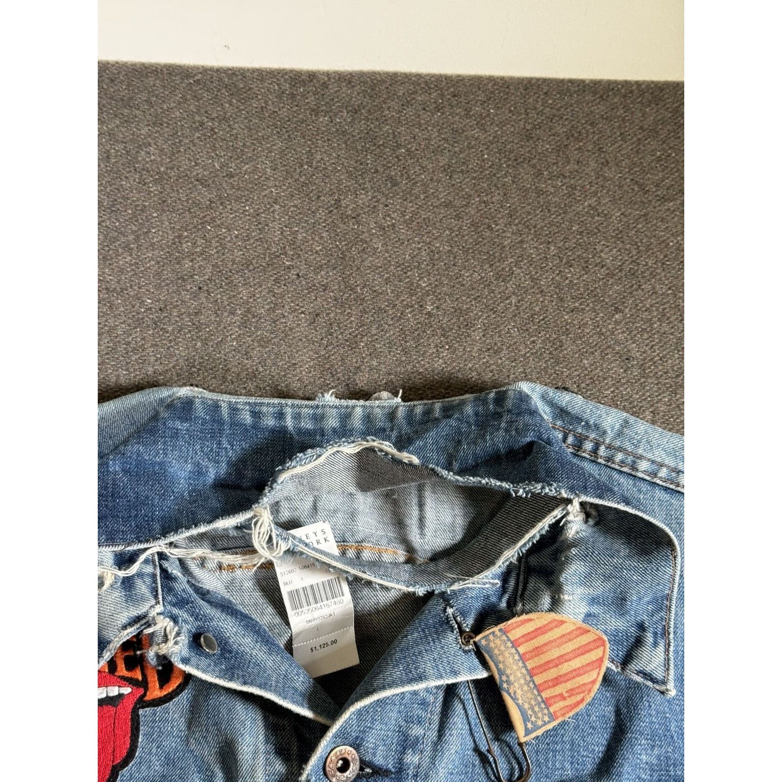 MadeWorn MadeWorn I Got Stoned Rolling Stones Denim Vest Jacket Rare Size US L / EU 52-54 / 3 - 9 Thumbnail