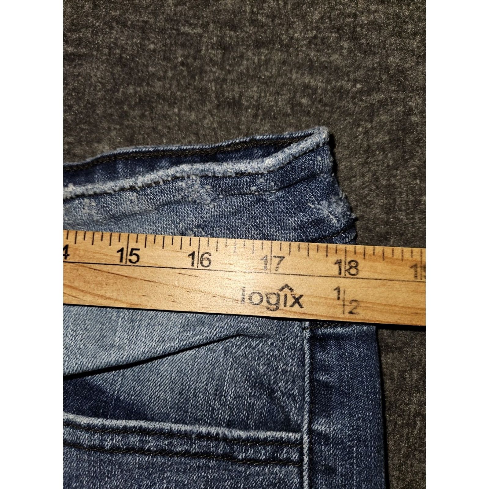 Vintage Kancan Jeans Women's 31 Straight Blue Denim Distressed Stretch Preppy Casual Jeans Size 24" / US 00 / IT 34 - 4 Thumbnail