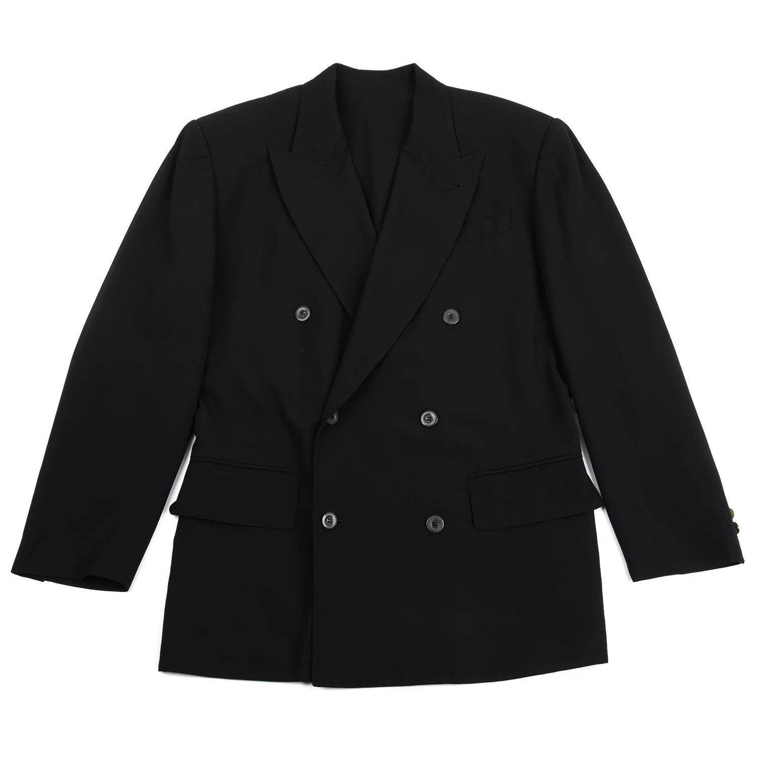 Jean Paul Gaultier Wool Big Lapel Double Jacket in Black Size 48 Size US M / EU 48-50 / 2 - 1 Thumbnail