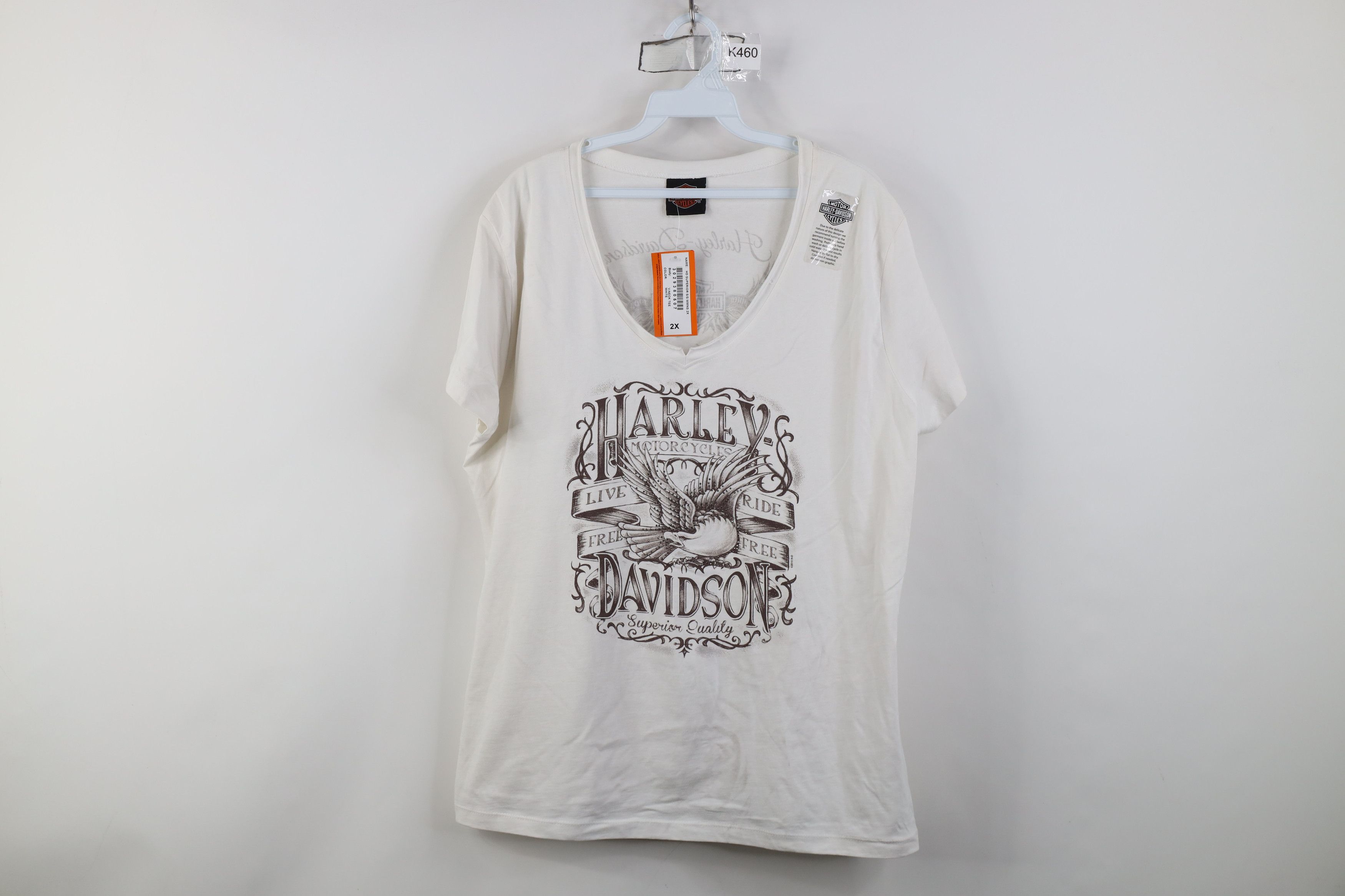 Harley Davidson Deadstock Vintage Y2K Harley Davidson Eagle Sequin T-Shirt Size XXL / US 16-18 / IT 52-54 - 1 Thumbnail