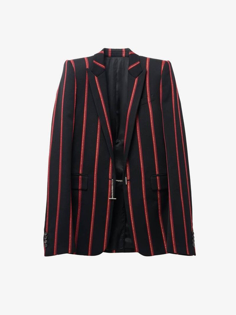 Alexander McQueen o1srvl11e0226 Blazer Stripe Jacket In Multicolor Size L / US 10 / IT 46 - 1 Thumbnail
