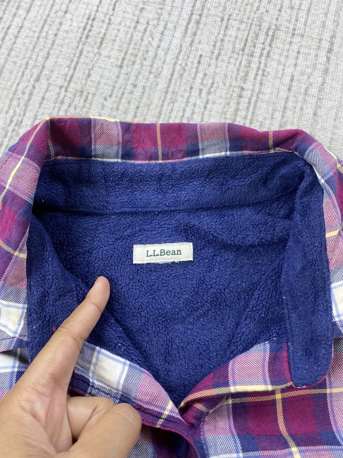 Japanese Brand × L.L. Bean × Vintage Vintage L.L Bean Men’s Fleece Linen Plaid Button Shirt Size US M / EU 48-50 / 2 - 10 Thumbnail