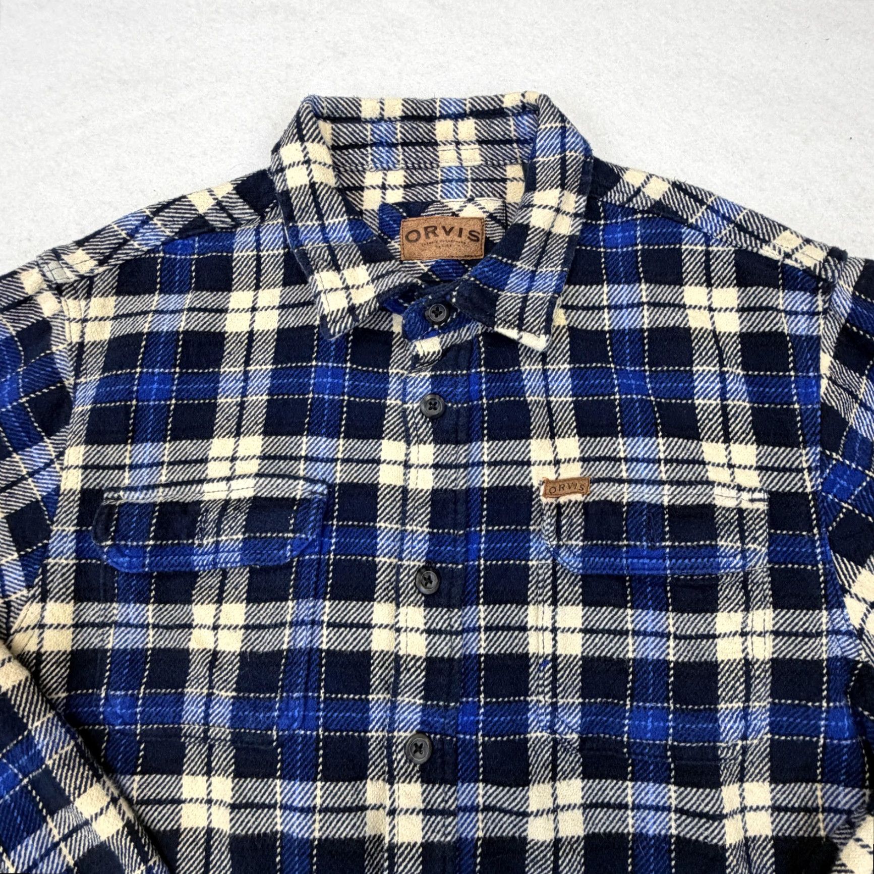 Orvis Orvis Shirt Mens Large Blue Plaid Flannel Button-Up Long Sleeve Casual Outdoor Size US L / EU 52-54 / 3 - 3 Thumbnail