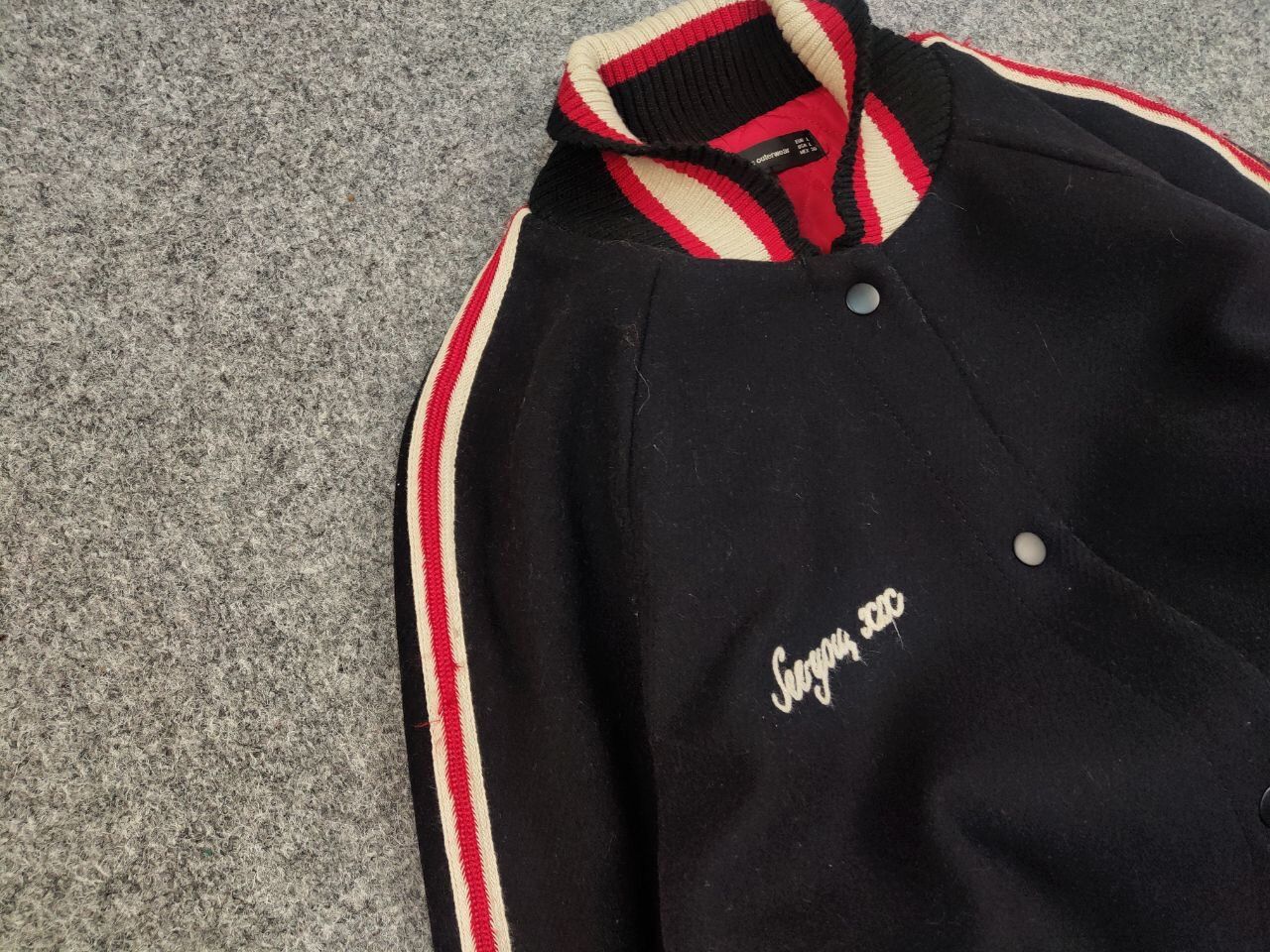 Vintage Vintage Varsity Bomber Wool Black logo Jacket Japan Style Size US M / EU 48-50 / 2 - 7 Thumbnail