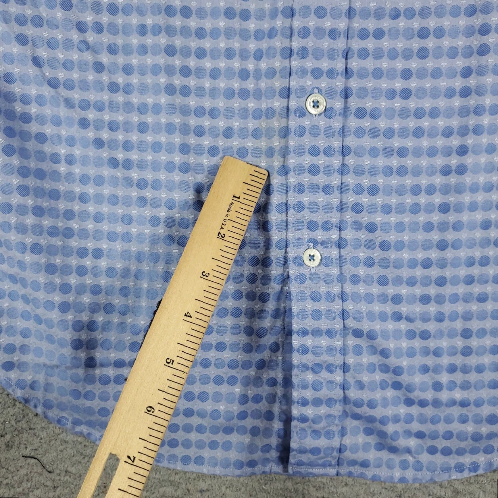 BUGATCHI BUGATCHI Uomo Shirt Mens Small Blue Geometric Button-Up Long Sleeve Regular Fit Size US S / EU 44-46 / 1 - 4 Thumbnail