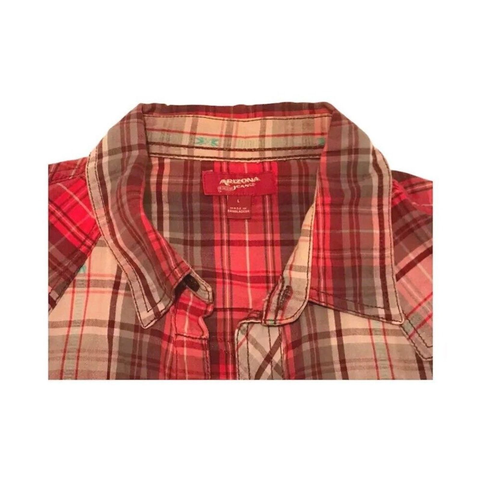 Arizona Jean Co. Arizona Jeans Men's Shirt L Plaid Red Beige Grey Long Sleeve Size US L / EU 52-54 / 3 - 4 Thumbnail