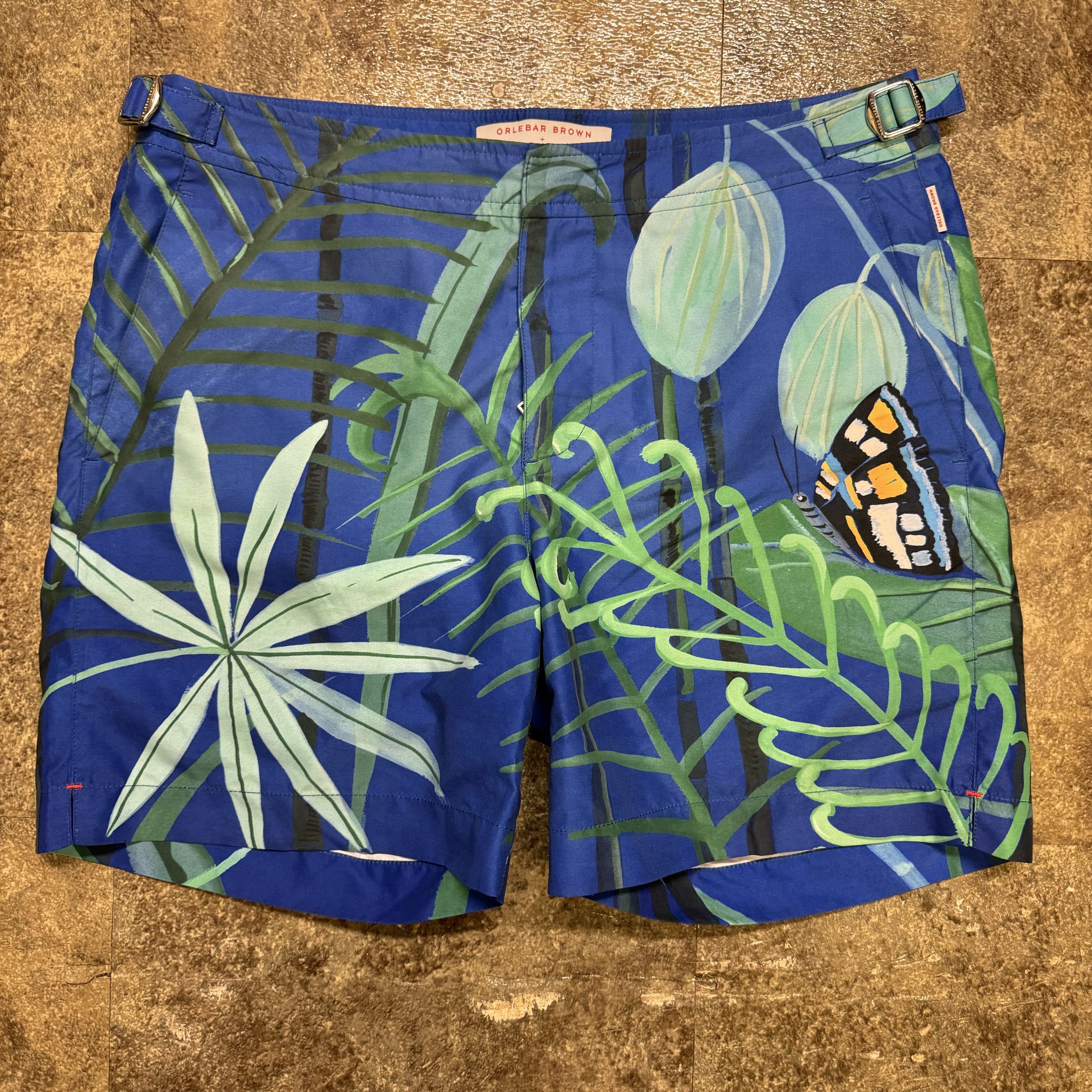 image of Orlebar Brown X Konstantin Kakanias Ob Classic Bulldog in Blue/Green, Men's (Size 30)