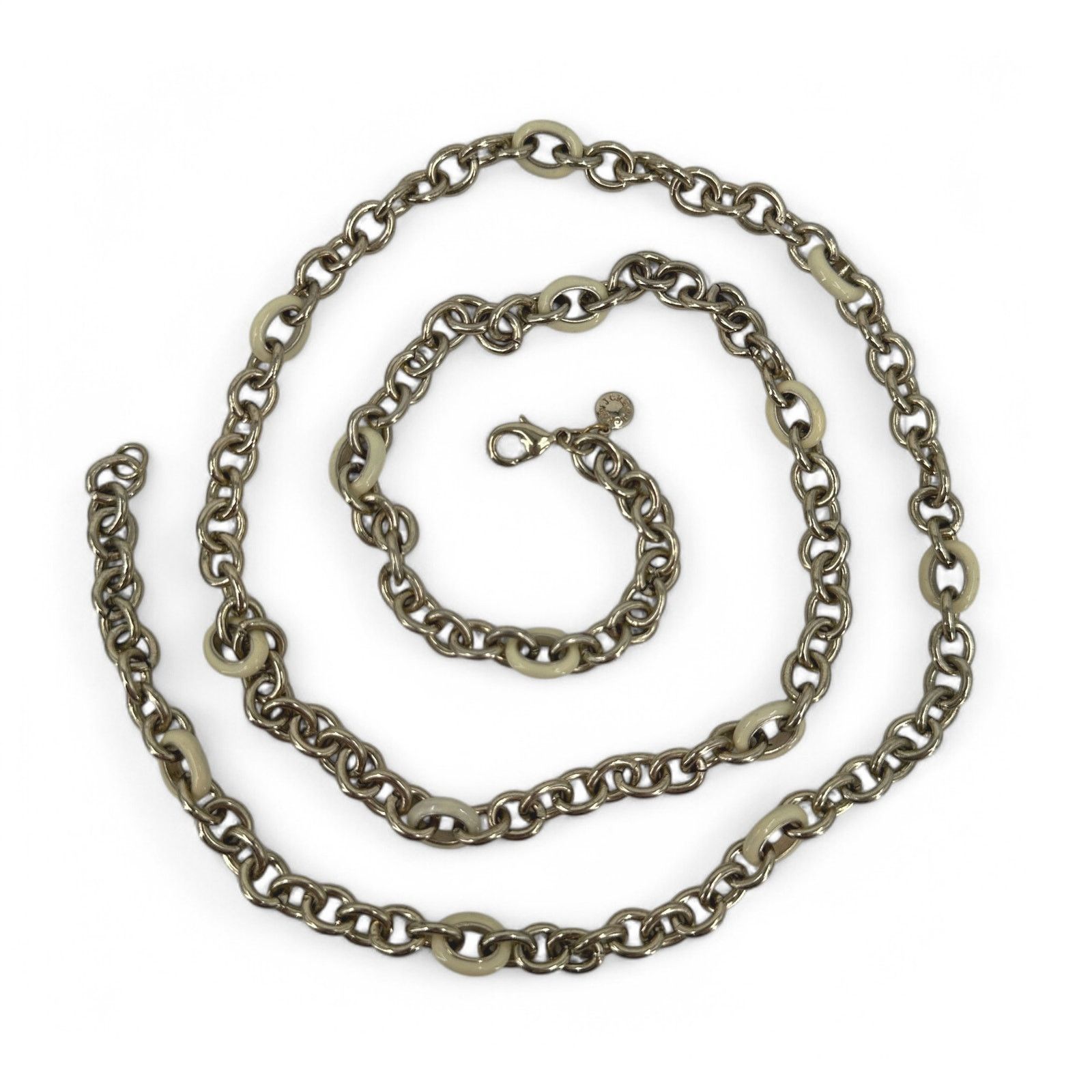 J.Crew J Crew Long Chain Necklace Gold Tone with Cream Enamel Links Size ONE SIZE - 6 Thumbnail