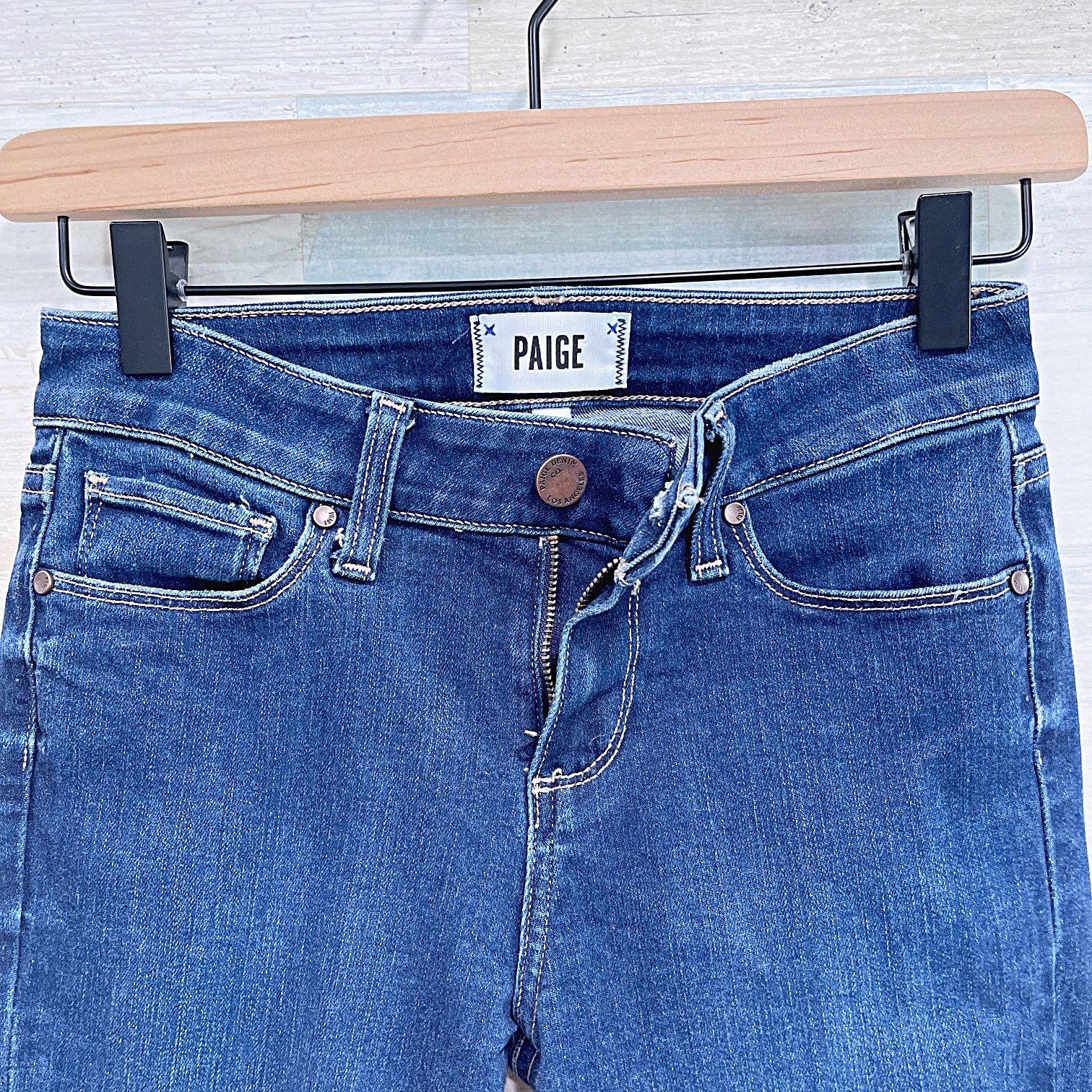 Paige PAIGE Verdugo Crop Skinny Jeans Blue Dark Wash Mid Rise 25 Size 25" / US 0 / IT 36 - 6 Thumbnail
