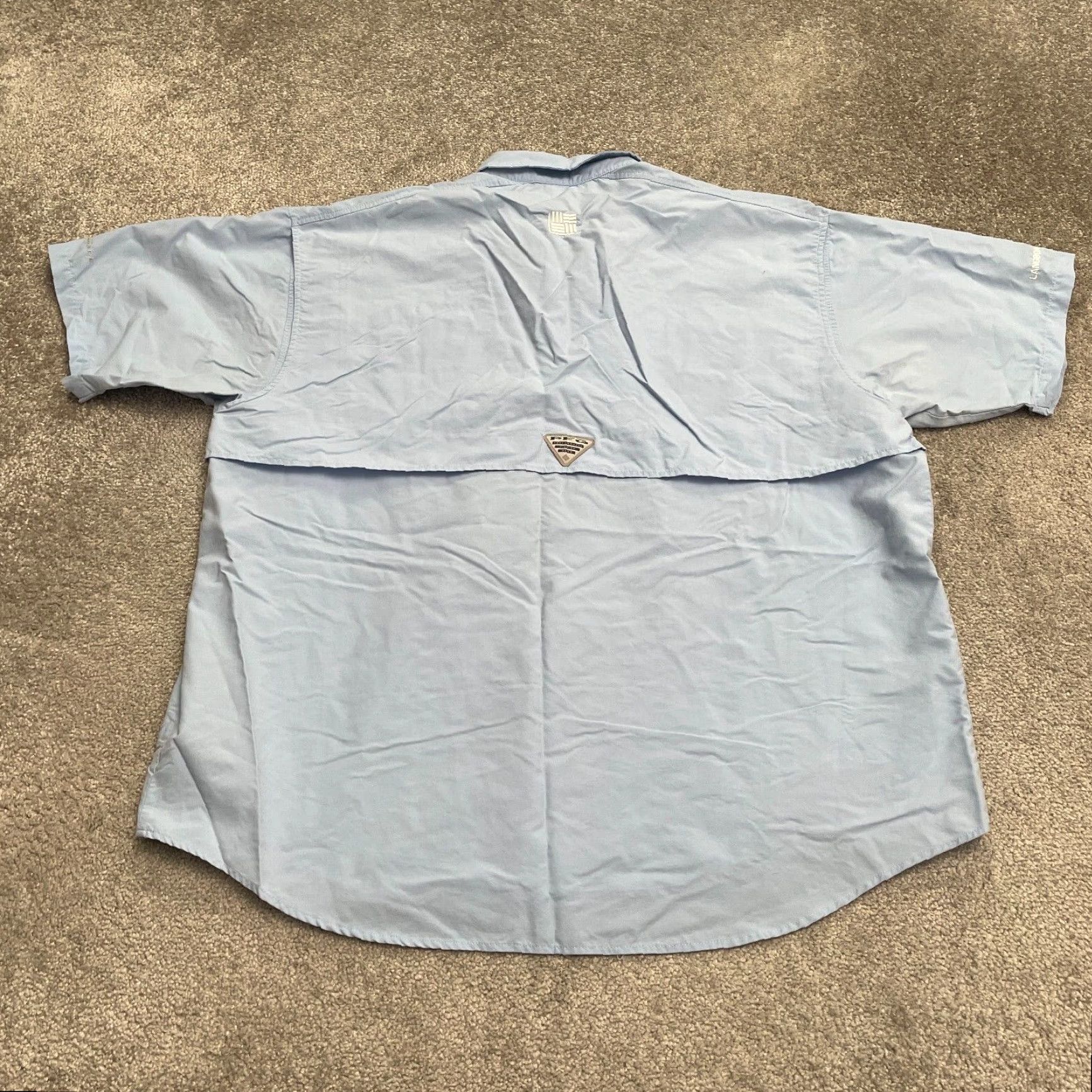 Vintage Columbia PFG Omni Shade Bahama Shirt Mens XL Blue Button-Down Short Sleeve Fish Size US XL / EU 56 / 4 - 2 Thumbnail