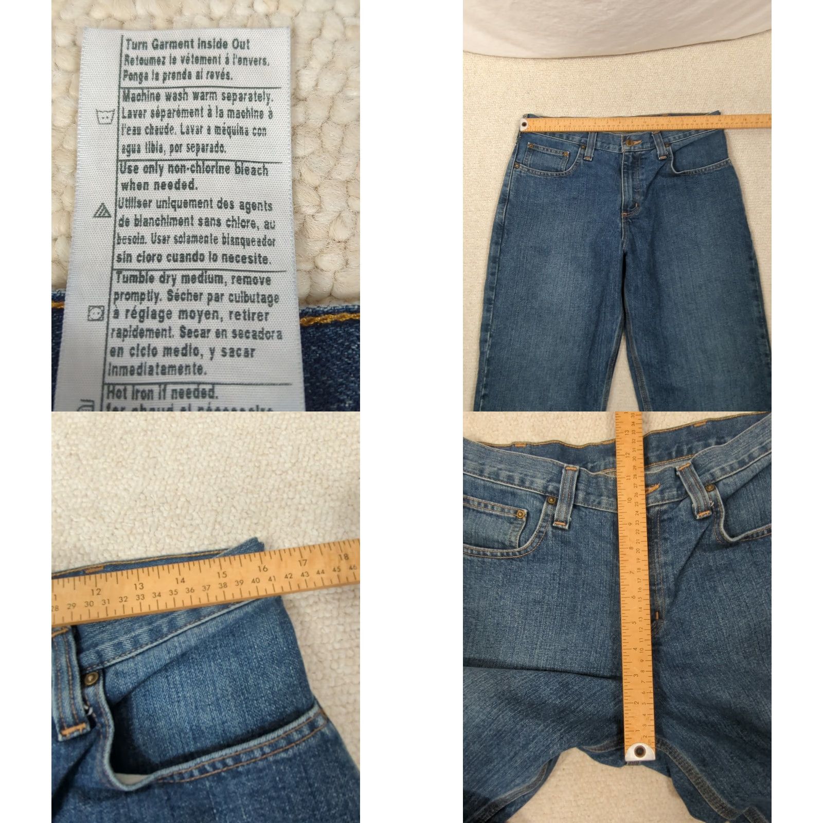Carhartt VINTAGE Carhartt Jeans Men 32x30 Relaxed Fit Straight Leg Denim Blue Jeans 101483-980 Size US 32 / EU 48 - 8 Thumbnail