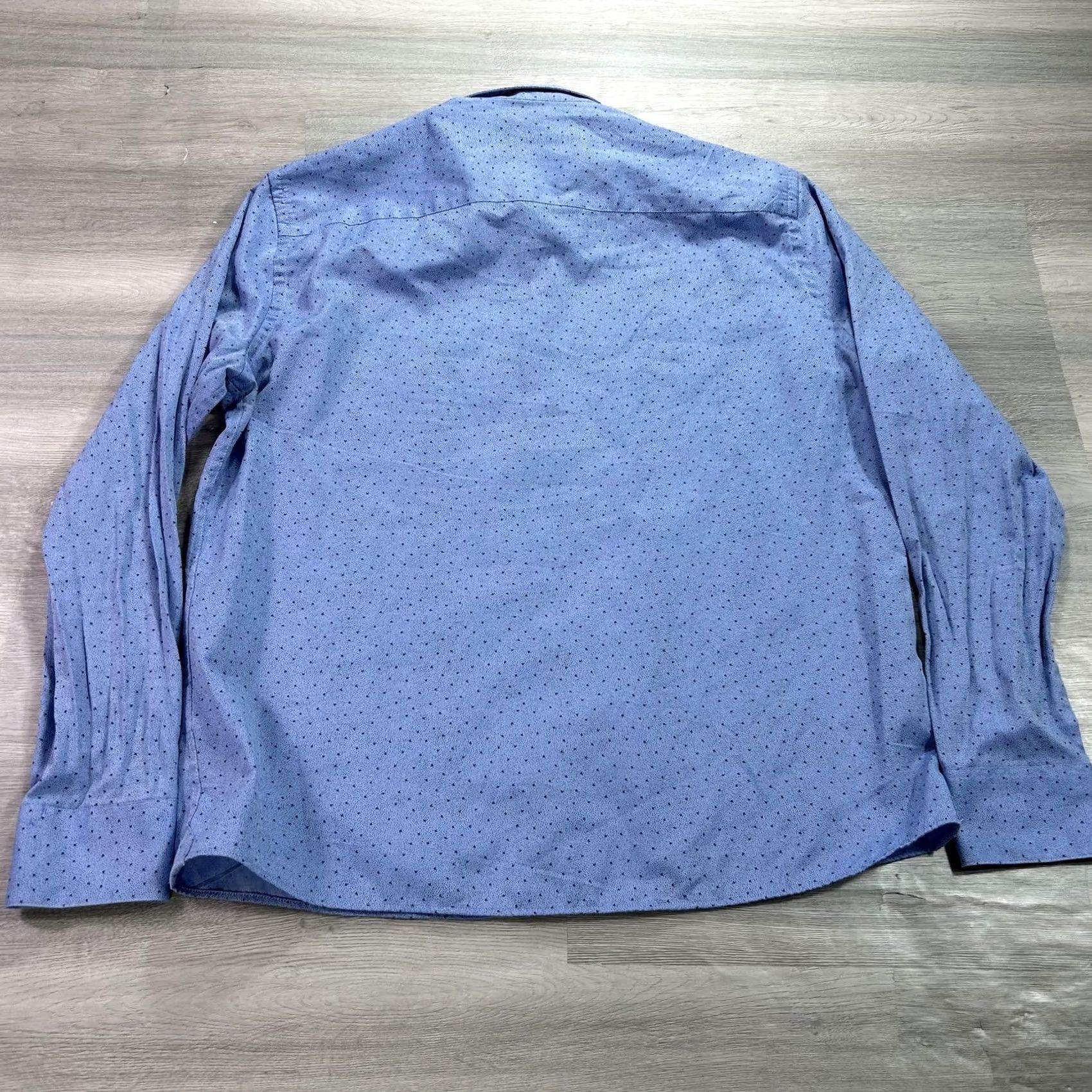 Vintage Robert Barakett Shirt Mens XL Blue Herringbone Twill Long Sleeve Button Up Size US XL / EU 56 / 4 - 2 Thumbnail