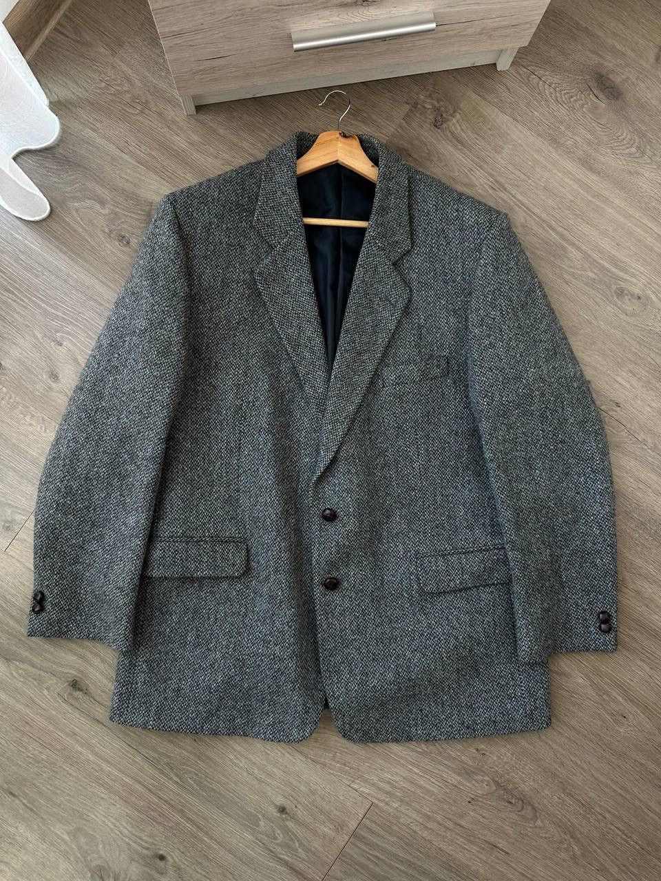 Harris Tweed × Vintage Vintage Harris Tweed Wool Bottons Blazer Coat Jacket Size 52R - 3 Thumbnail