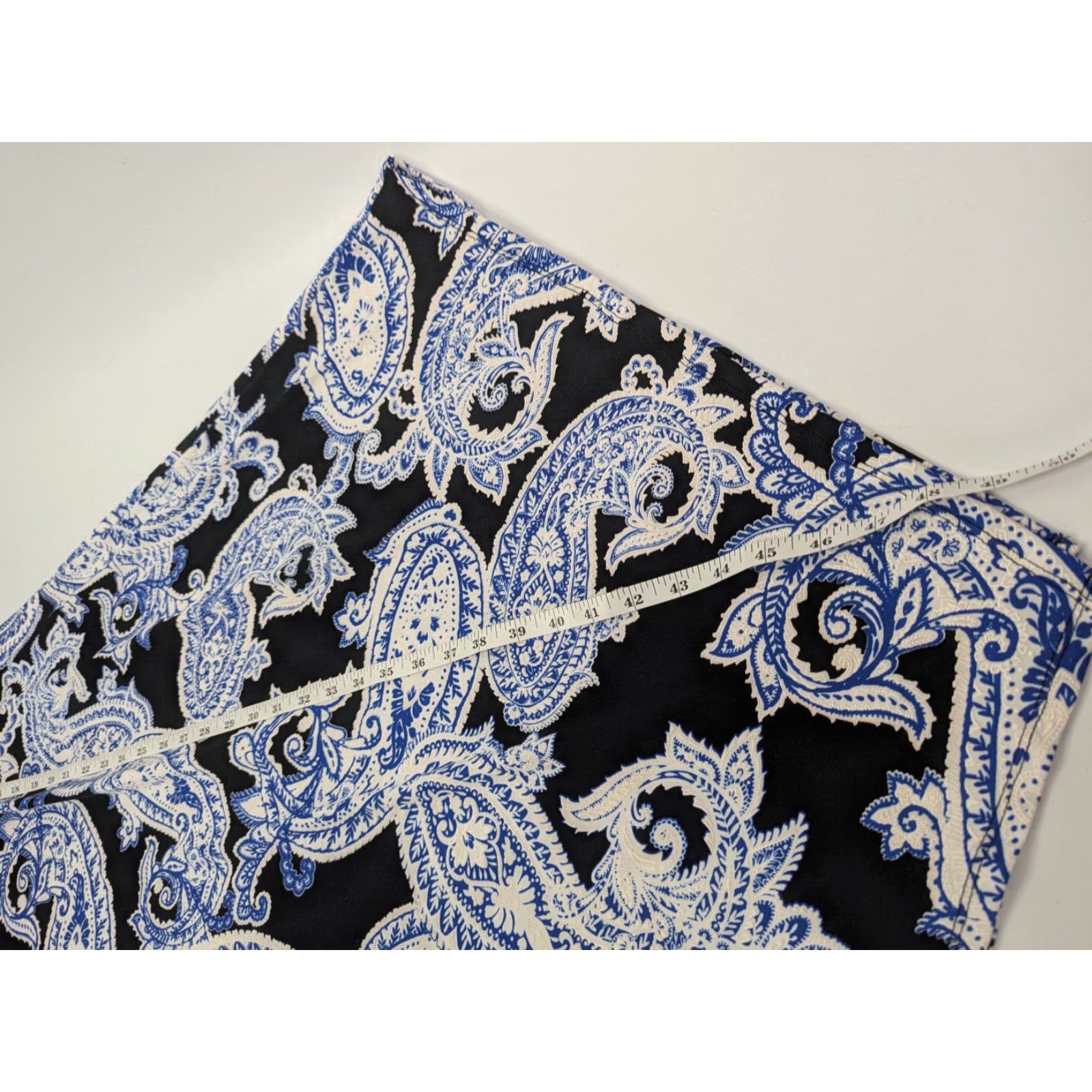 Vintage Dana Buchman Dress Sleeveless A-Line Casual Large Blue Paisley Print Knee Length Women Size L / US 10 / IT 46 - 5 Thumbnail