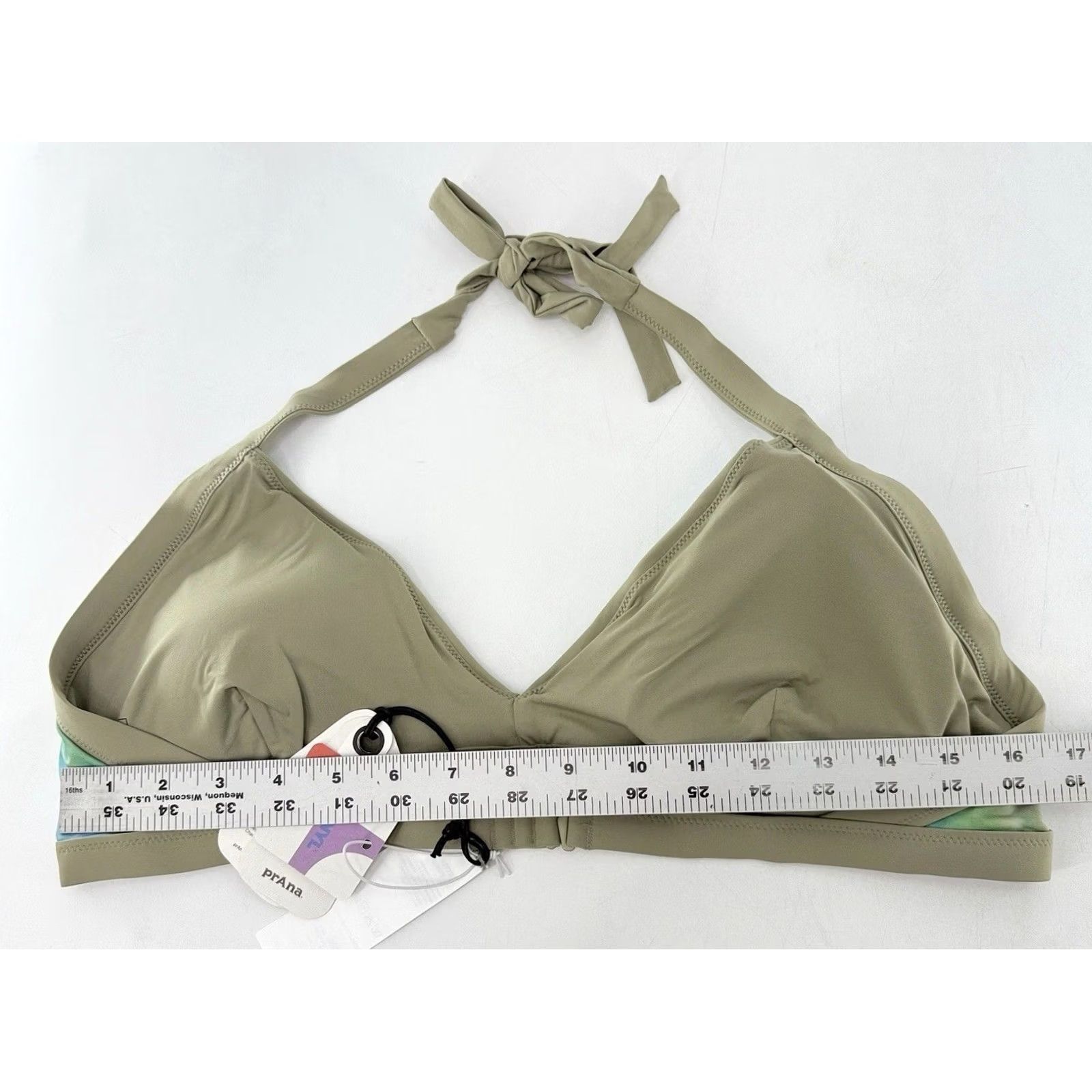 Prana prAna Women’s Sunset Scene Swim Top Mirage XL Green Halter Adjustable Padded Beach VNWT Size XL / US 12-14 / IT 48-50 - 5 Thumbnail
