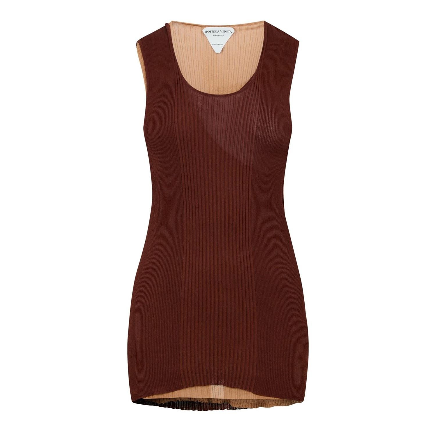 Bottega Veneta Bottega Veneta Scoop Neck Slim Fit Tank in Brown Size XS / US 0-2 / IT 36-38 - 1 Thumbnail