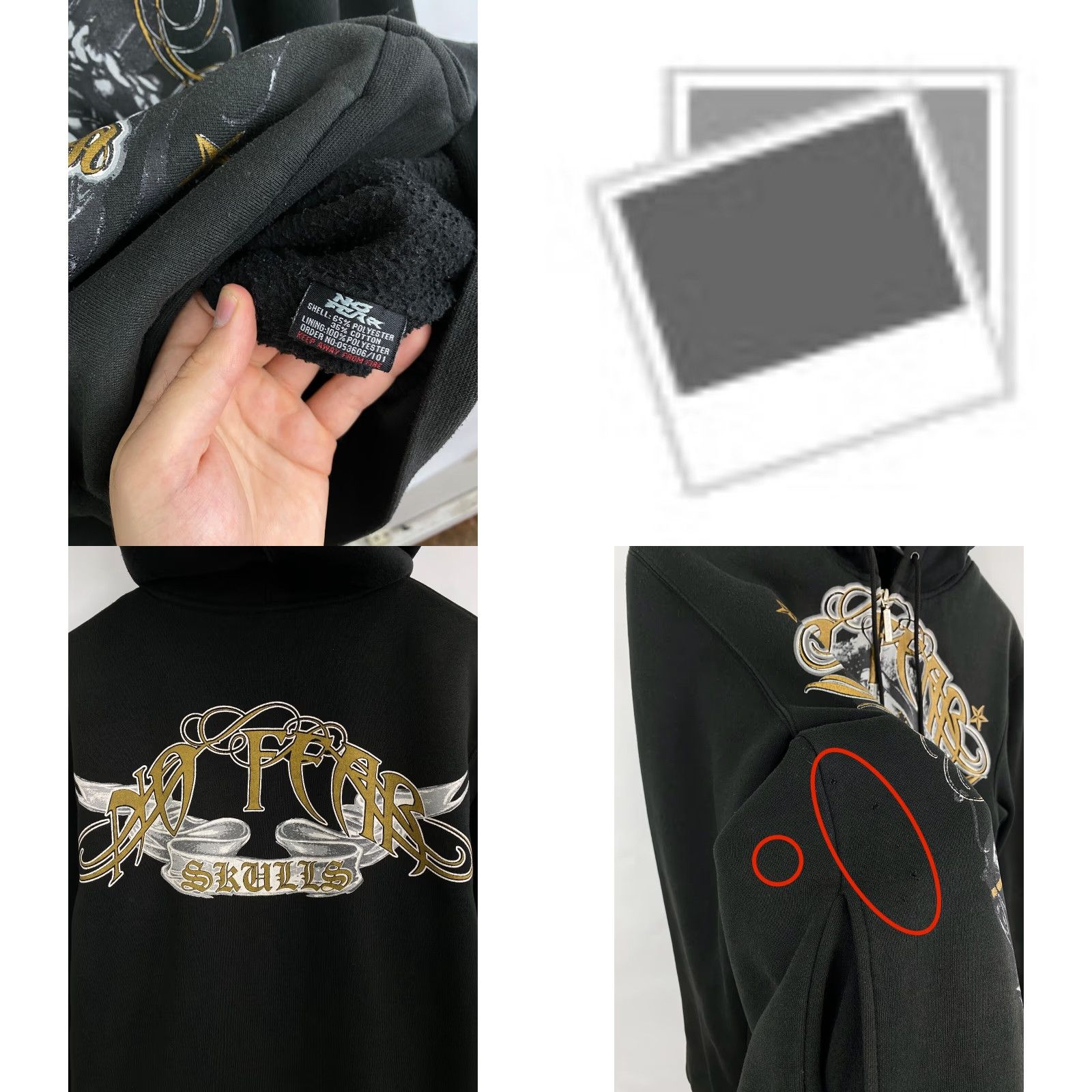 No Fear VINTAGE No Fear Skull Bones Affliction Zip Up Hoodie Shirt Mens M Black Size US M / EU 48-50 / 2 - 8 Thumbnail