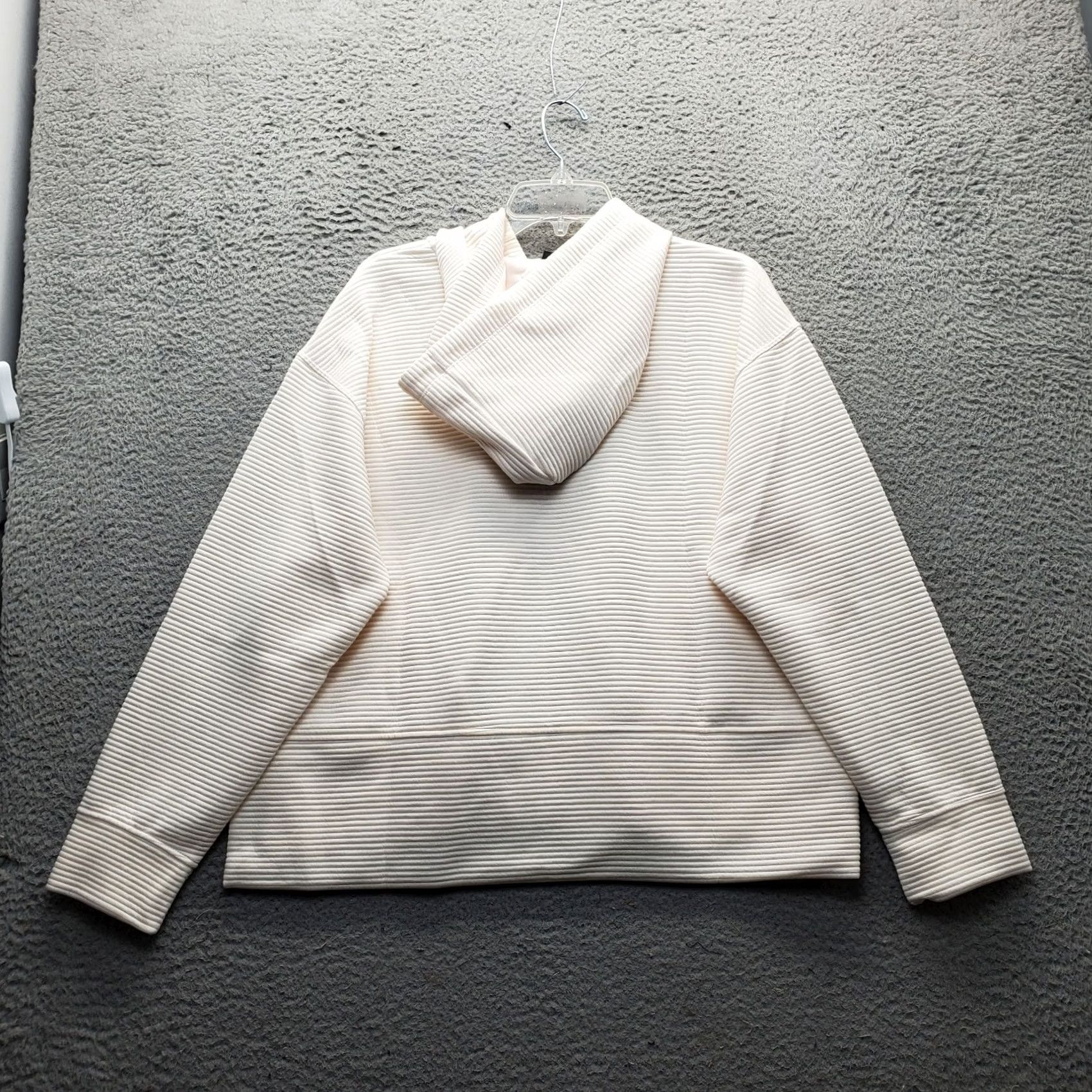 DKNY DKNY Hooded Jacket Womens L White Chest 22.5 Length 25 Pockets Zipper Basic Jacket Size L / US 10 / IT 46 - 2 Thumbnail