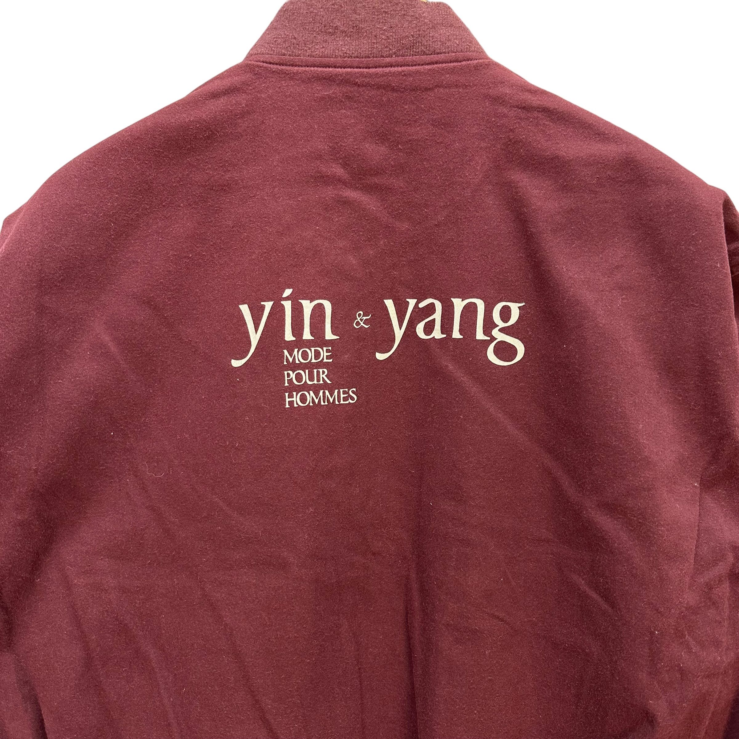 Japanese Brand Vintage YIN & YANG Big Logo Maroon Bomber Jacket #A4-0083 Size US L / EU 52-54 / 3 - 2 Thumbnail
