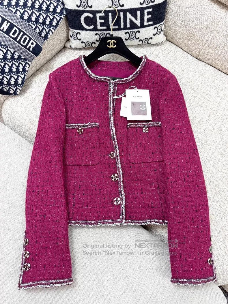 Chanel Chanel Checked gem buckle tweed rolled edge long-sleeved j Size XS / US 0-2 / IT 36-38 - 4 Thumbnail