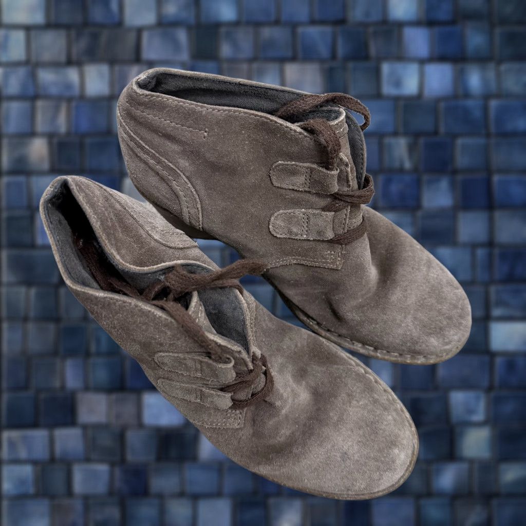 Clarks VINTAGE? Clarks Artisan Womens Carleta Lyon Ankle Bootie Khaki Cow Suede Size 7 M Size US 7 / IT 37 - 1 Thumbnail